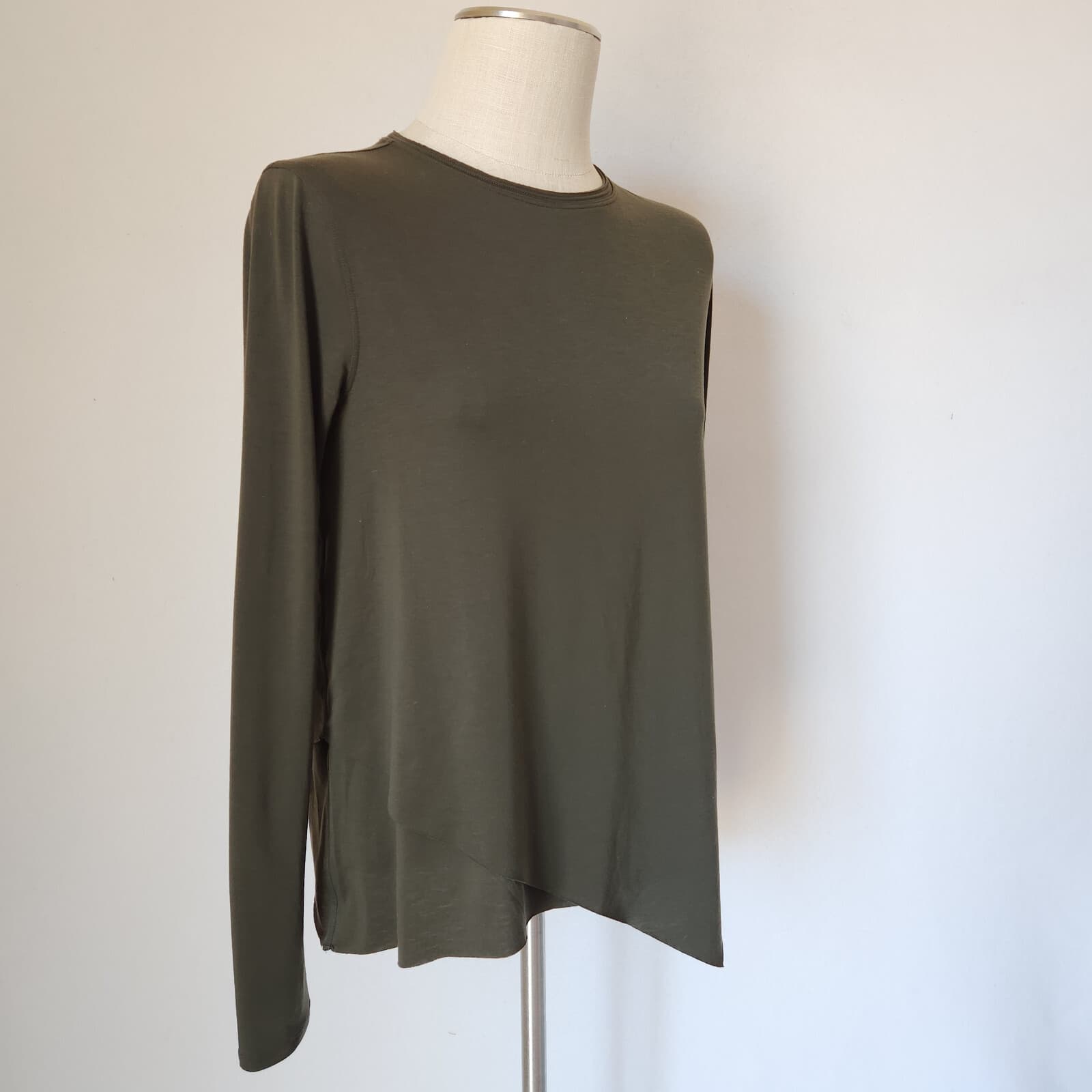 Lululemon Sweetest Day Long Sleeve Top Layer Crewneck Tencel Dark Olive Bust 38" - Thumbnail 4