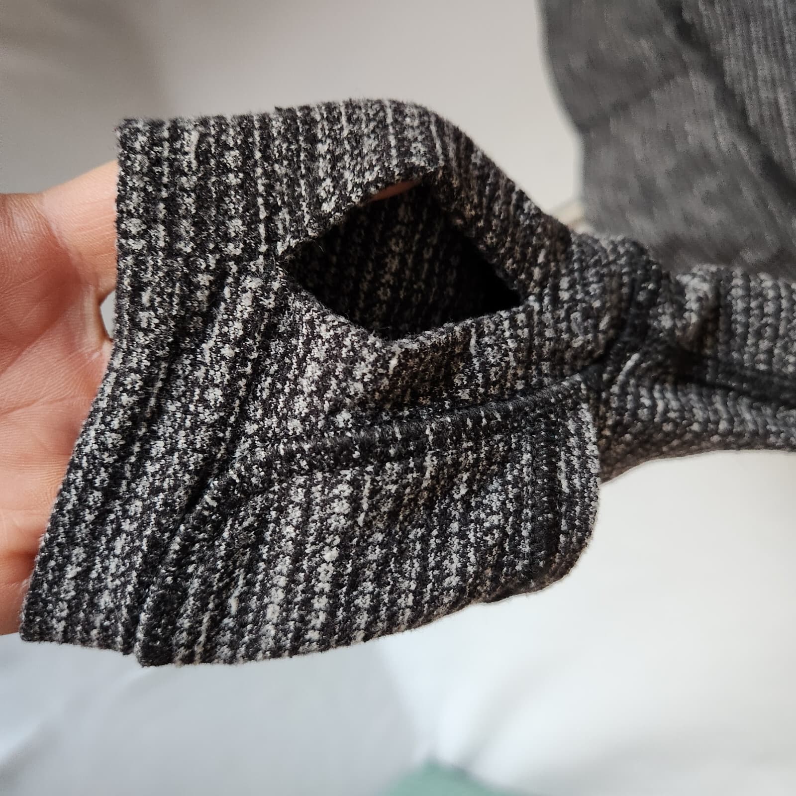 Lululemon Think Fast Pullover Sweatshirt Mini Check Pique Black Heathered Sz.6 - Thumbnail 13