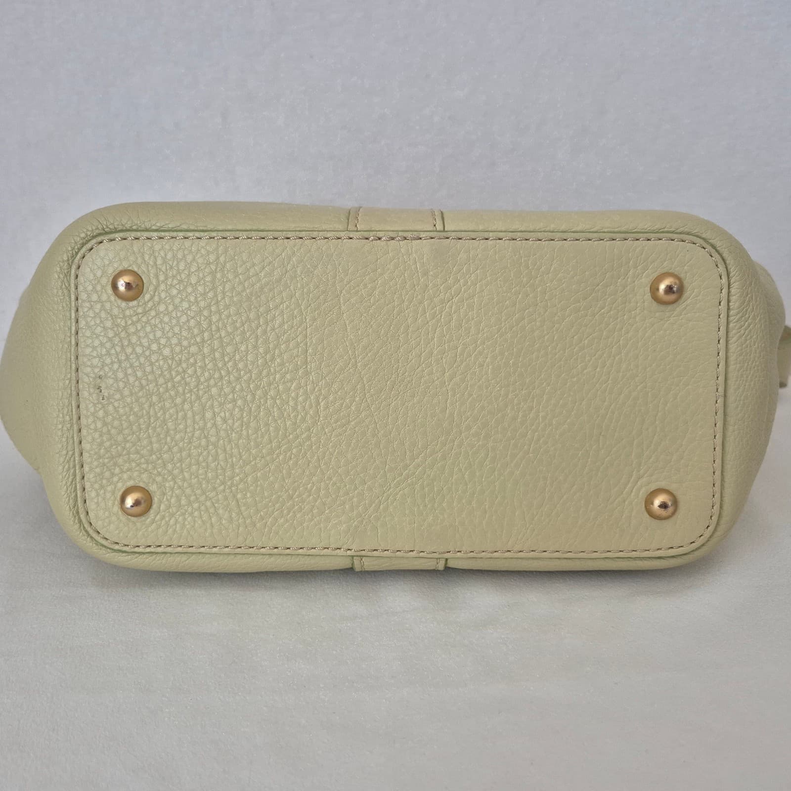 DOONEY & BOURKE Pebbled Leather Shoulder Bag Lime Green Buckle Closure - Thumbnail 6