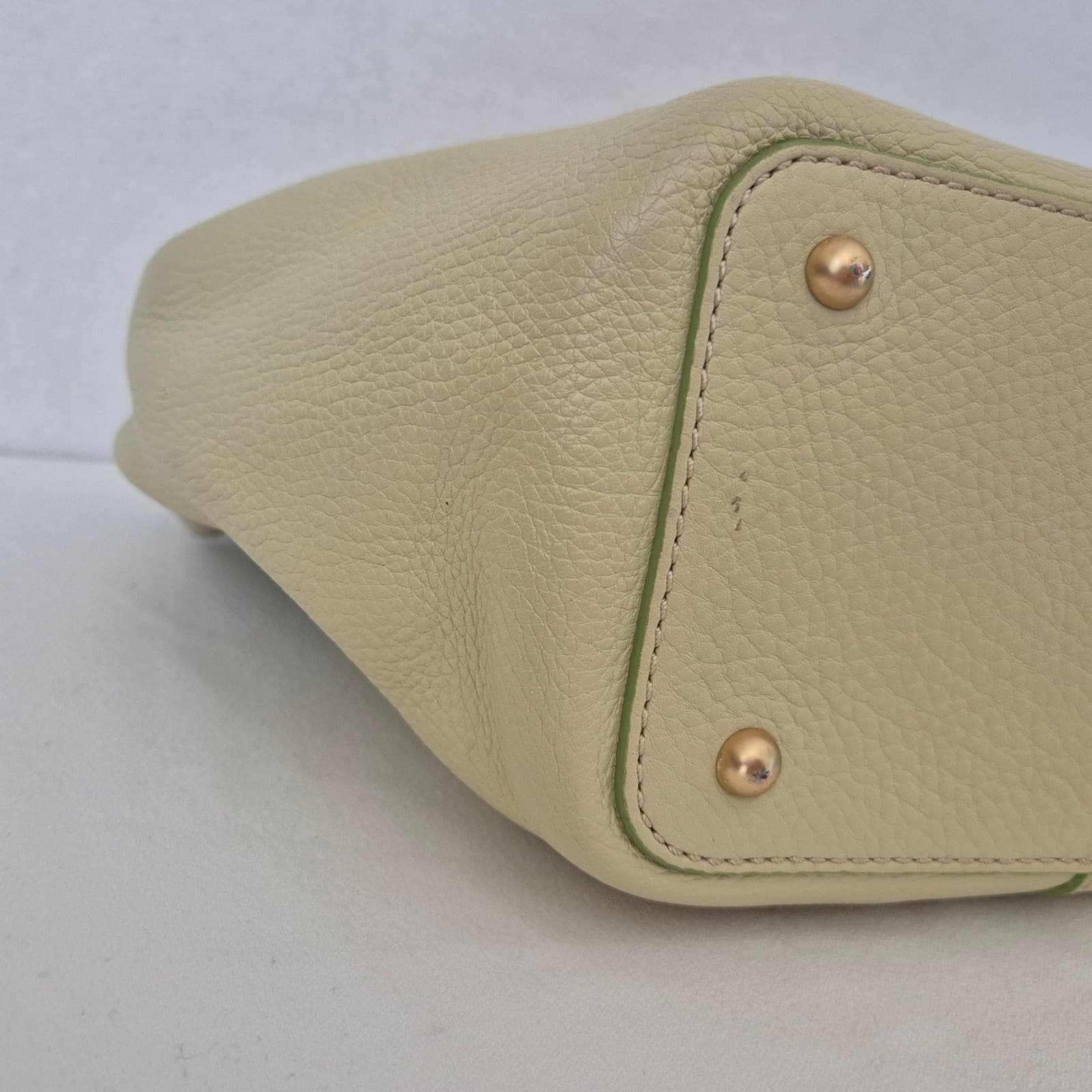 DOONEY & BOURKE Pebbled Leather Shoulder Bag Lime Green Buckle Closure - Thumbnail 7
