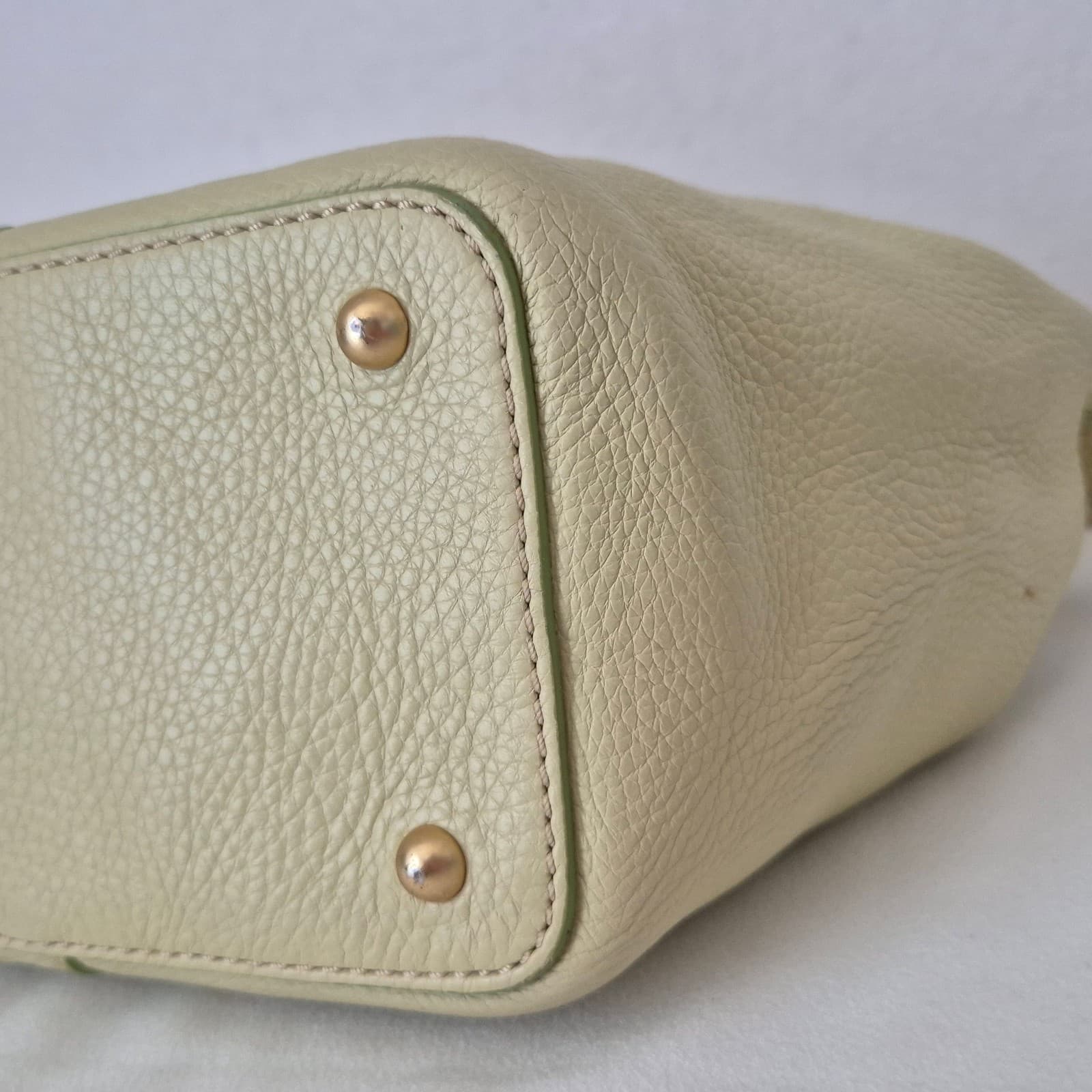 DOONEY & BOURKE Pebbled Leather Shoulder Bag Lime Green Buckle Closure - Thumbnail 8