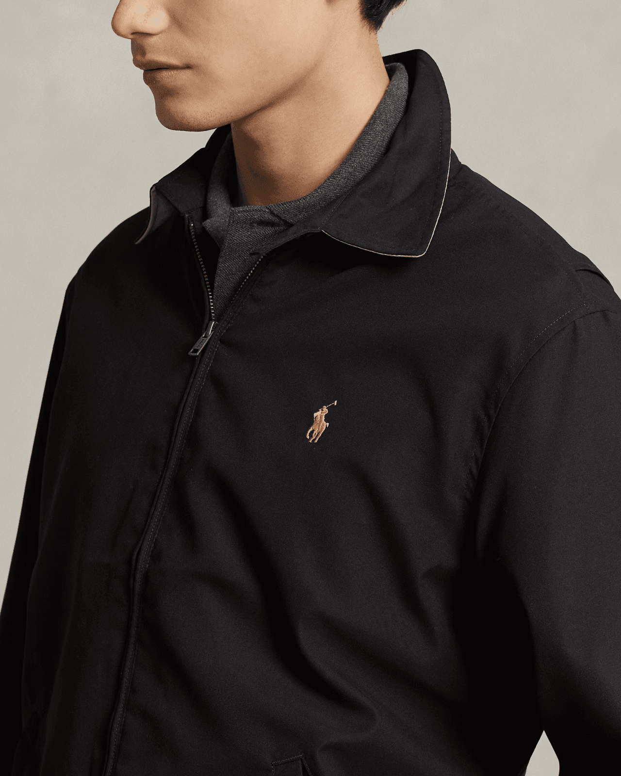 Vintage Polo Ralph Lauren Sz.XL Bi-Swing Harrington Jacket Full-Zip Lined Black - Thumbnail 4