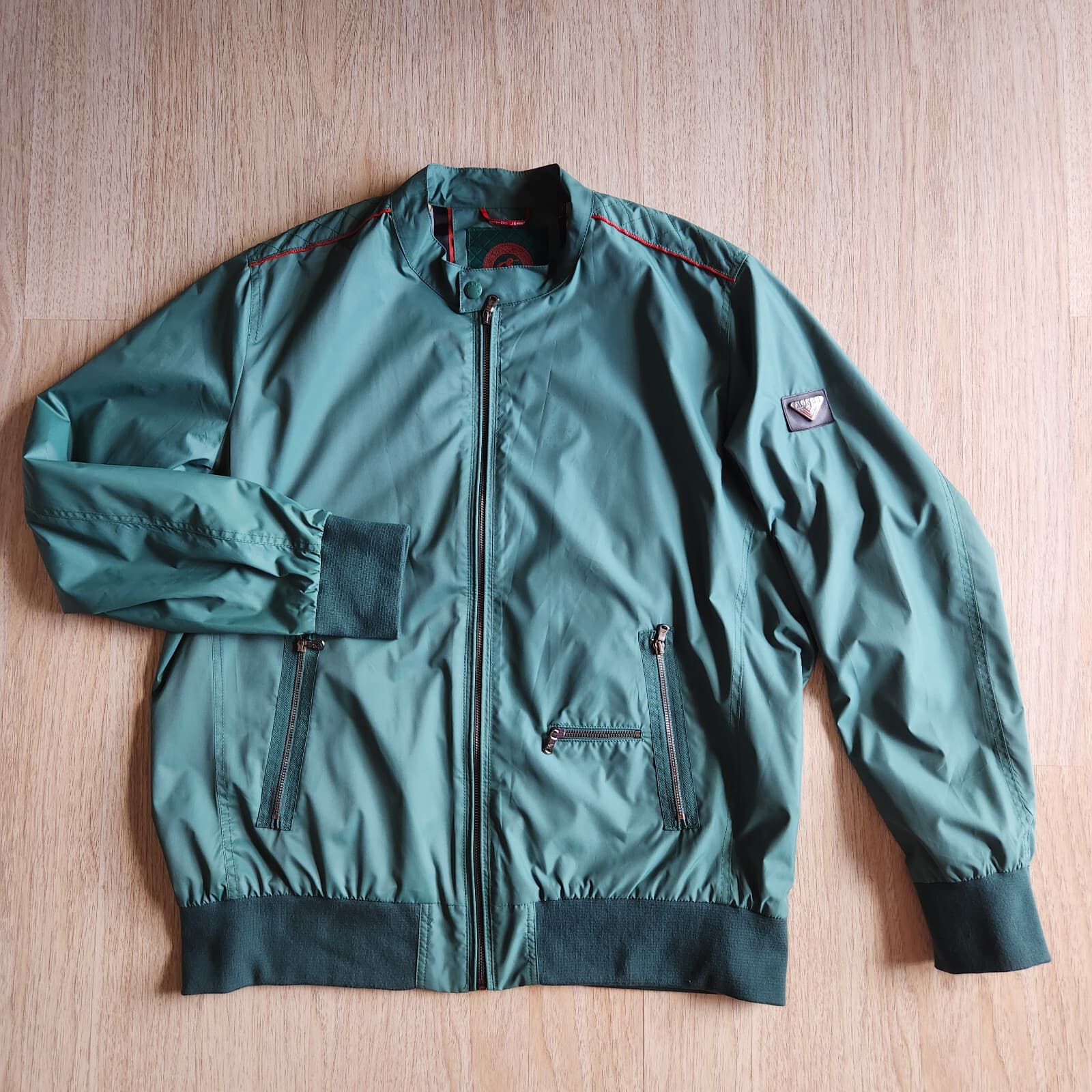 Mondo Jeans Bomber Jacket Full-Zip Pocket Lined Water-Resistant Green Men's 4XL