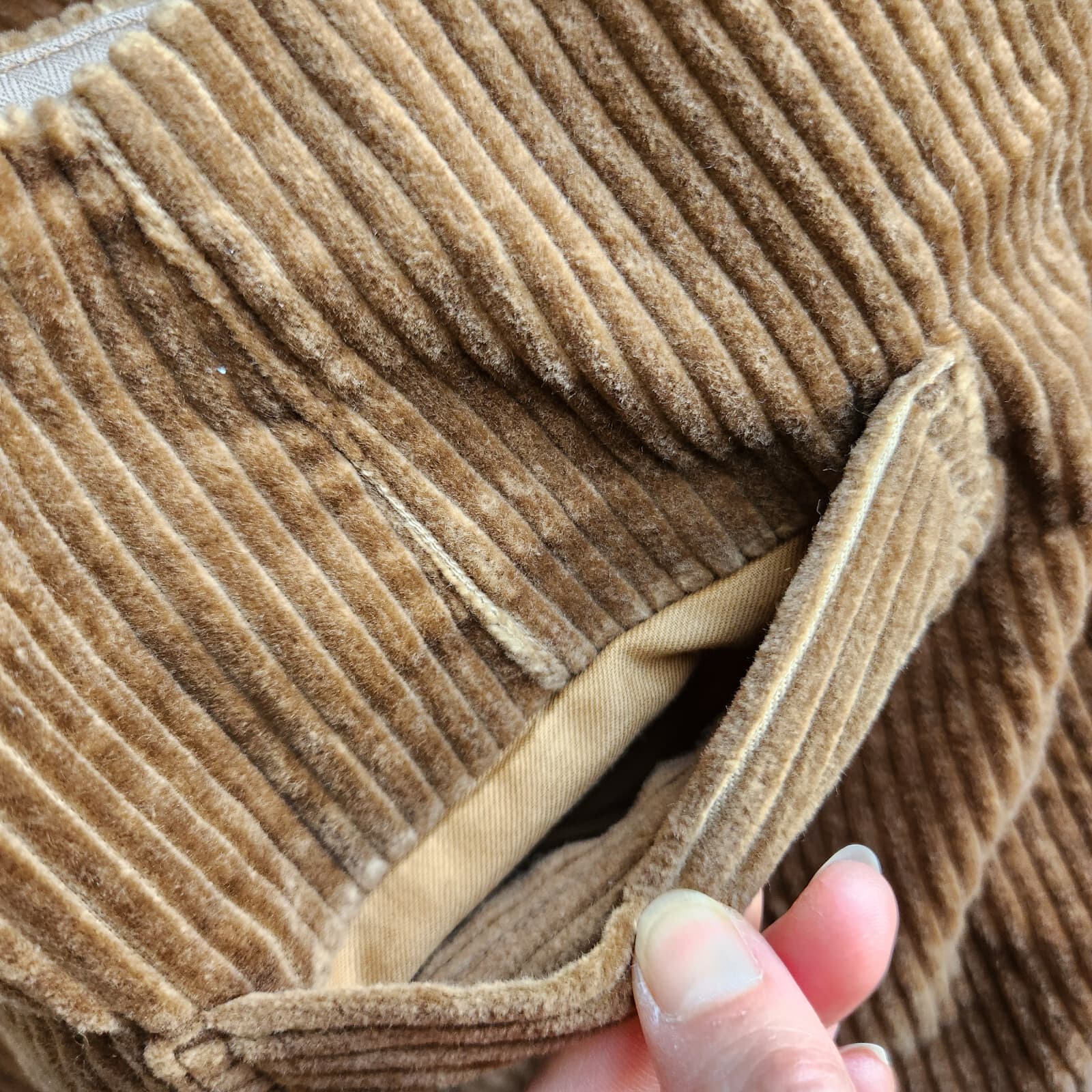 NWT Pilgrim Surf+Supply Made in Japan Corduroy Wide Leg Pants Pocket Brown Sz.2 - Thumbnail 8