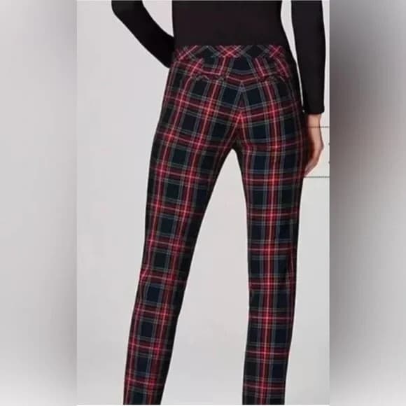 J.Jill Premium Bi-Stetch Plaid Tartan Ankle Pants Zip Pocket Multicolor Women 16 - Thumbnail 7