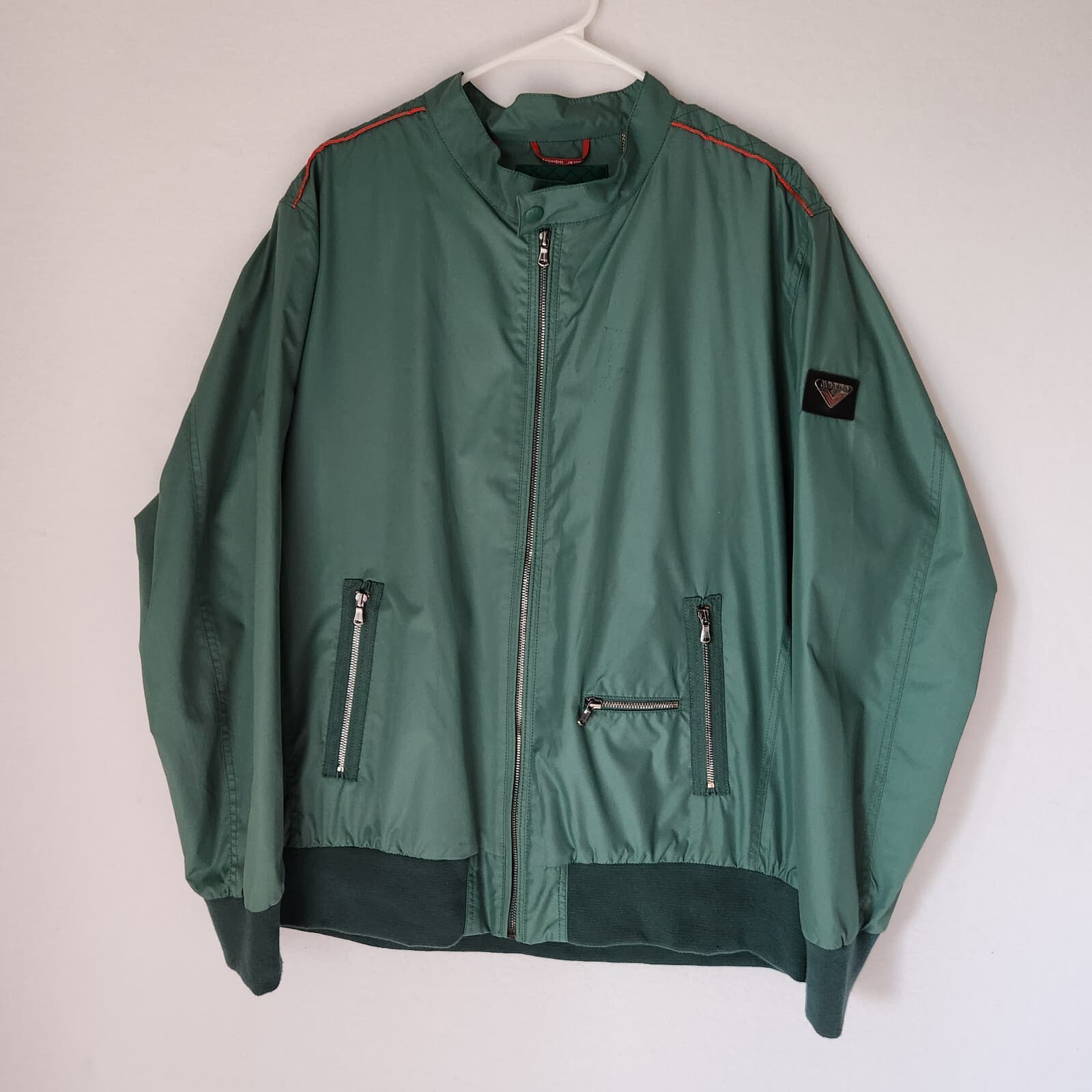 Mondo Jeans Bomber Jacket Full-Zip Pocket Lined Water-Resistant Green Men's 4XL - Thumbnail 2