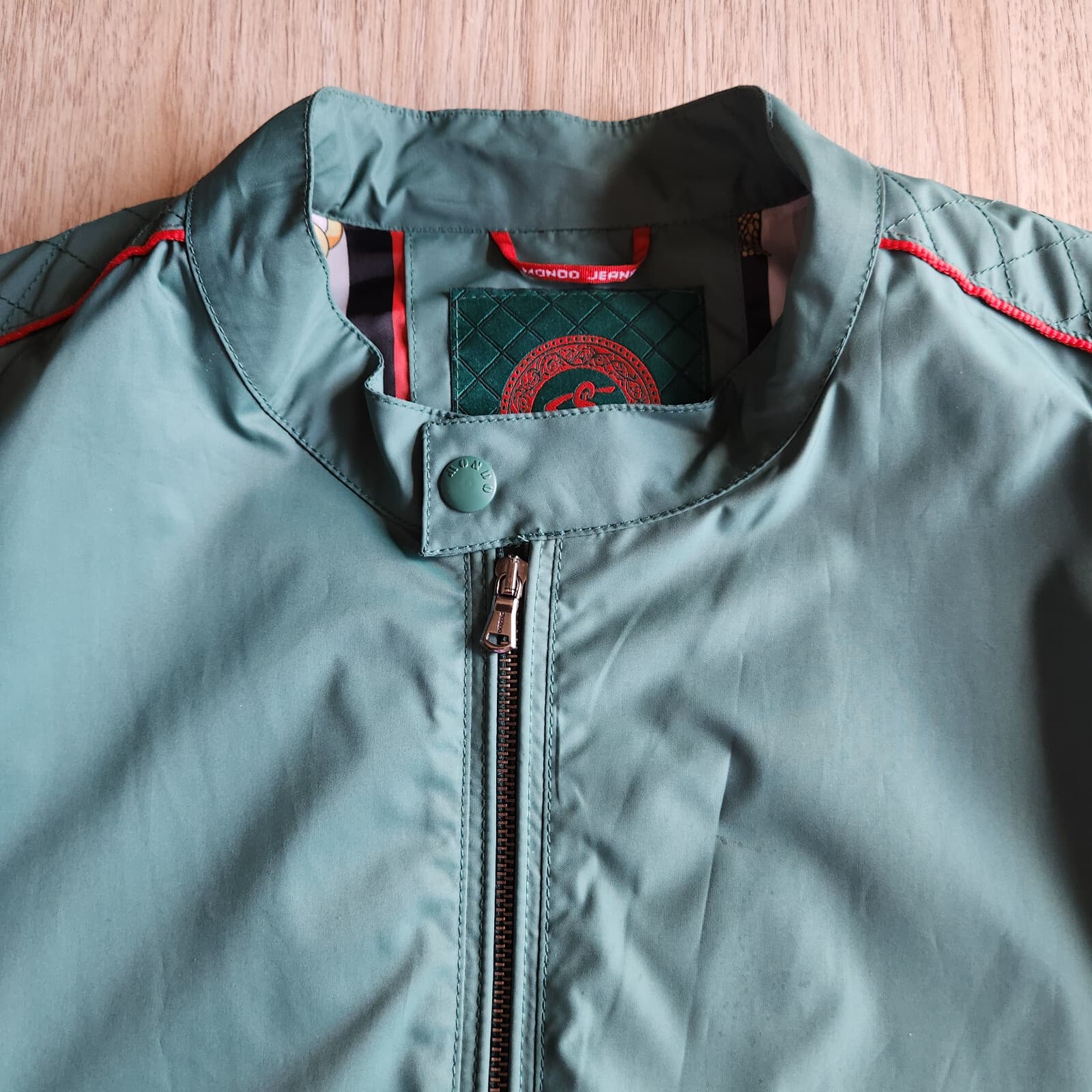 Mondo Jeans Bomber Jacket Full-Zip Pocket Lined Water-Resistant Green Men's 4XL - Thumbnail 3