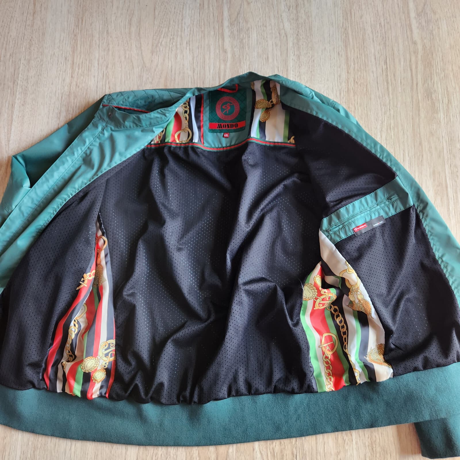 Mondo Jeans Bomber Jacket Full-Zip Pocket Lined Water-Resistant Green Men's 4XL - Thumbnail 10