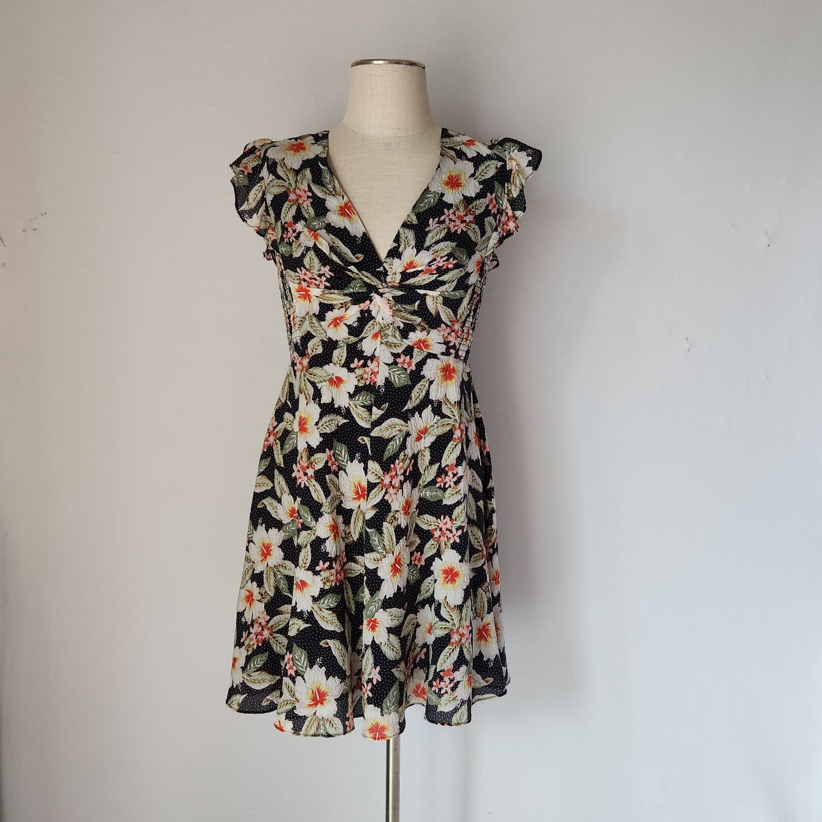 Rebecca Taylor Kamea Fleur Silk Floral Mini Dress V-Neck Sleeveless Lined Sz.4 - Thumbnail 3