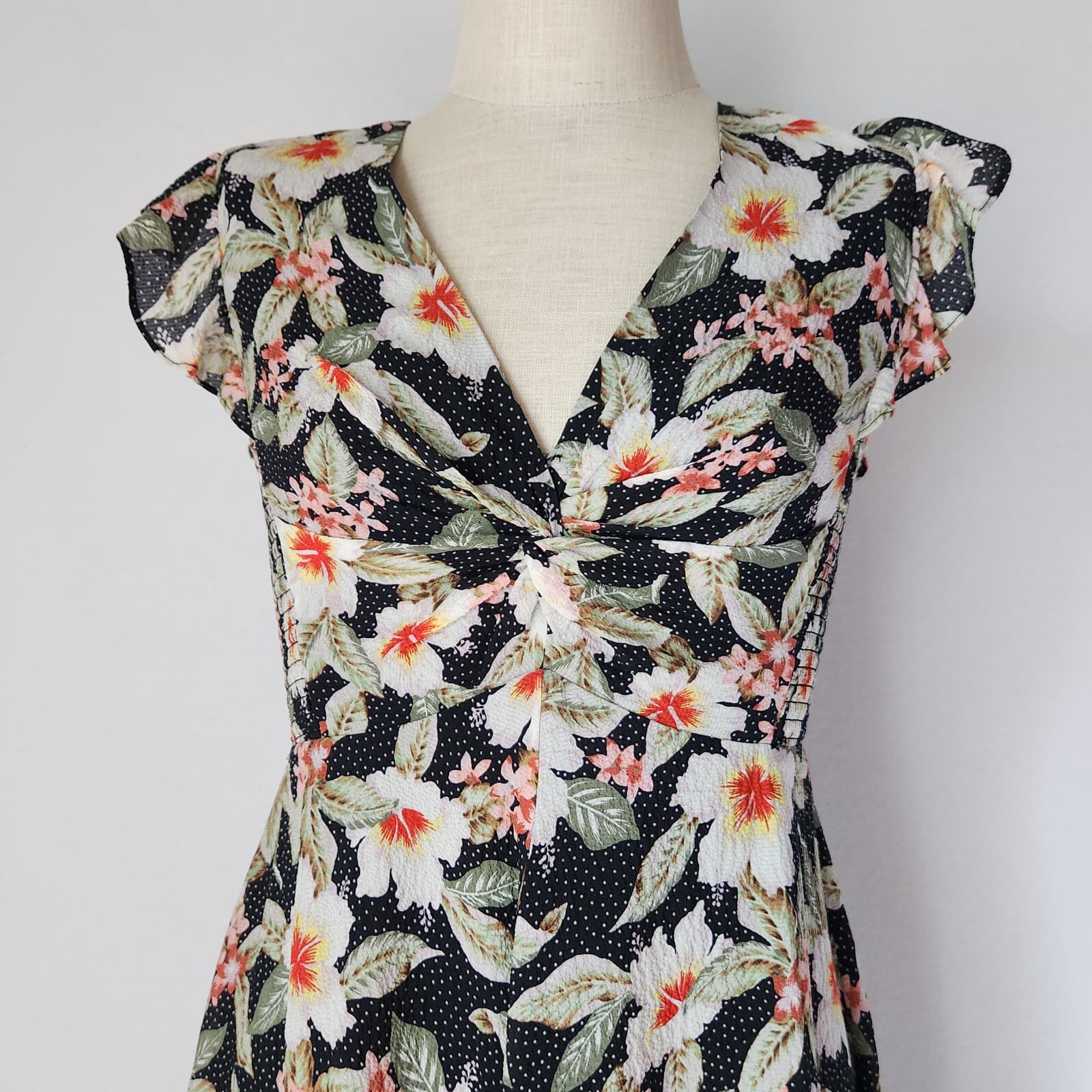 Rebecca Taylor Kamea Fleur Silk Floral Mini Dress V-Neck Sleeveless Lined Sz.4 - Thumbnail 4