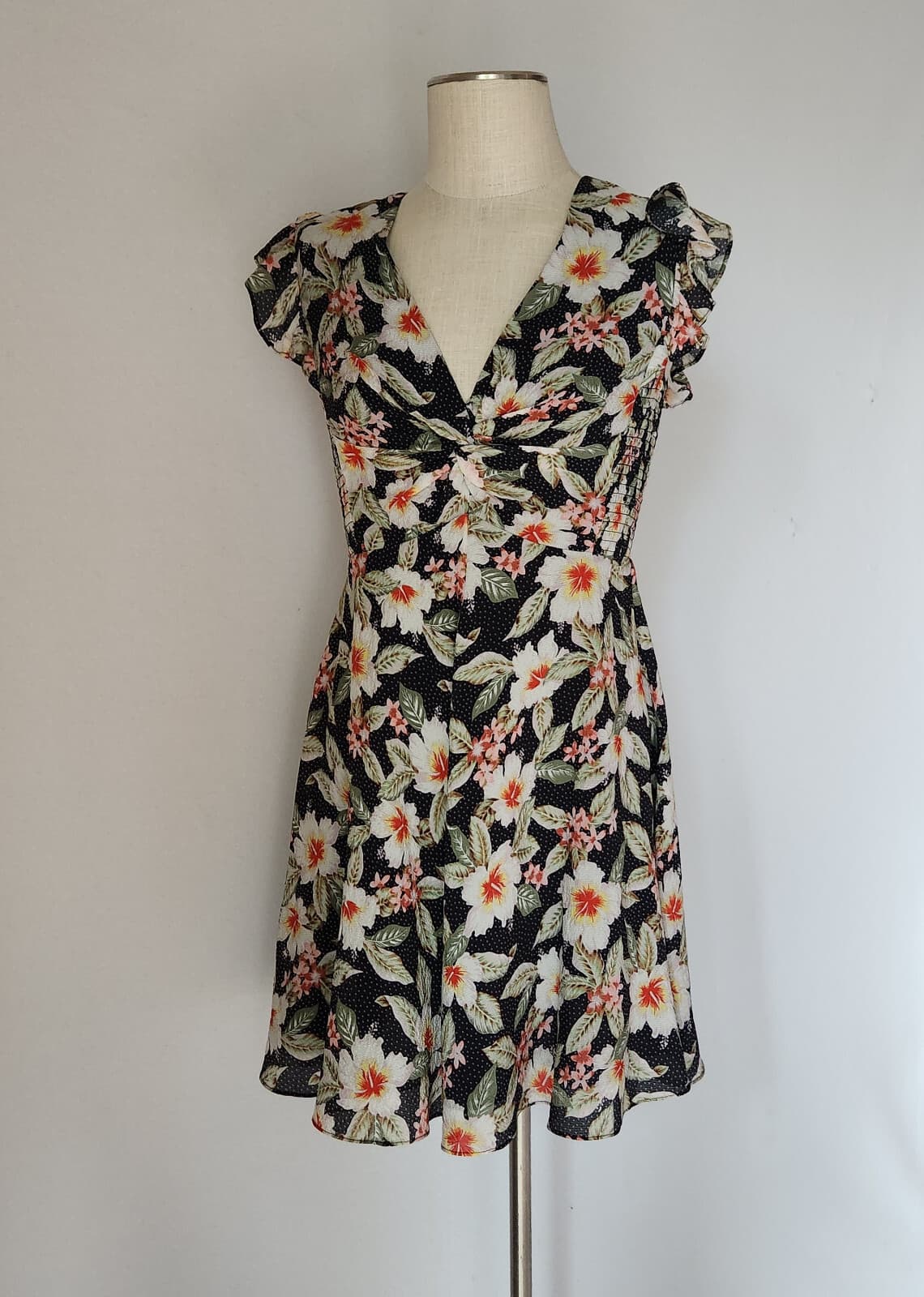 Rebecca Taylor Kamea Fleur Silk Floral Mini Dress V-Neck Sleeveless Lined Sz.4 - Thumbnail 5