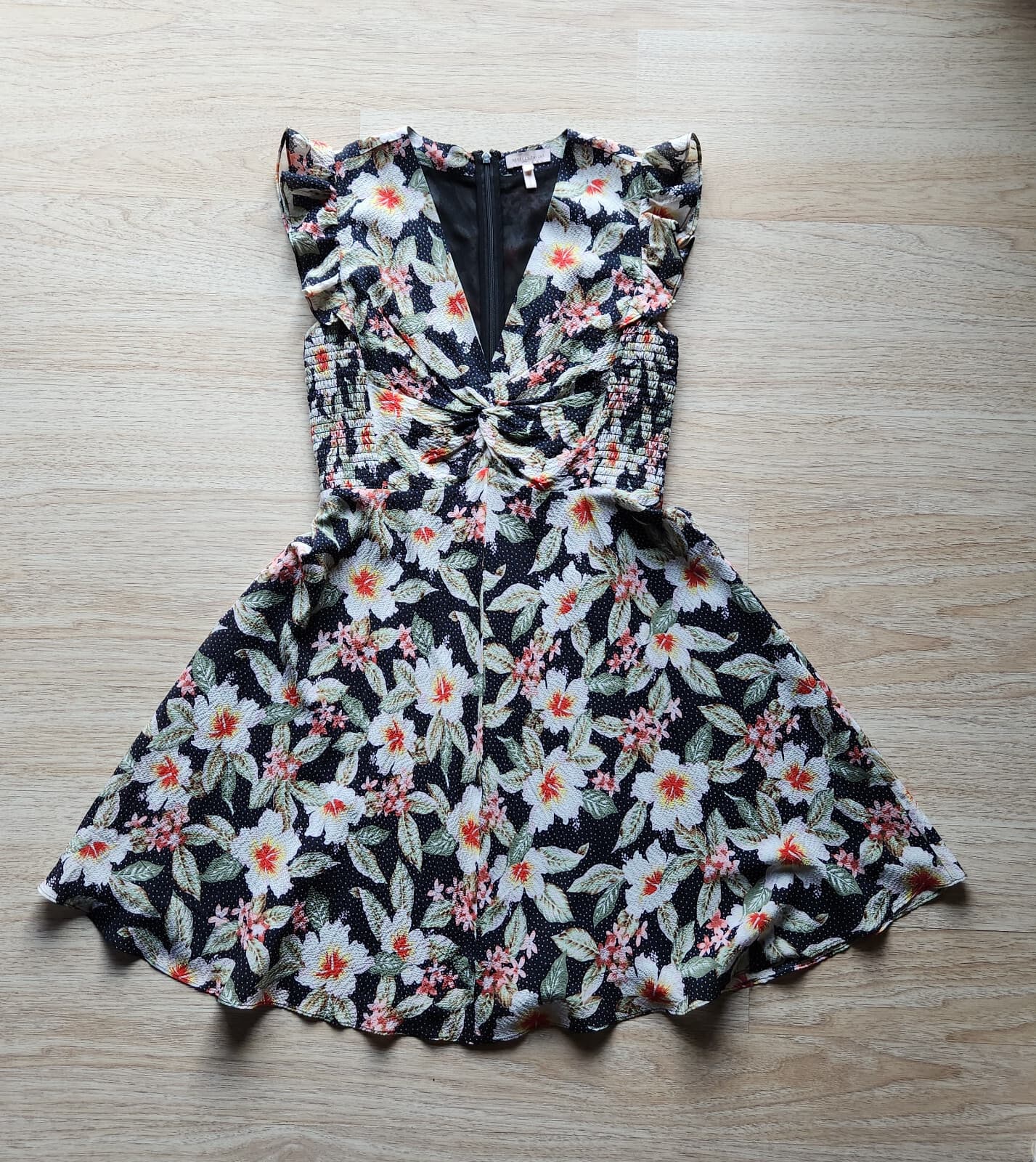 Rebecca Taylor Kamea Fleur Silk Floral Mini Dress V-Neck Sleeveless Lined Sz.4 - Thumbnail 9