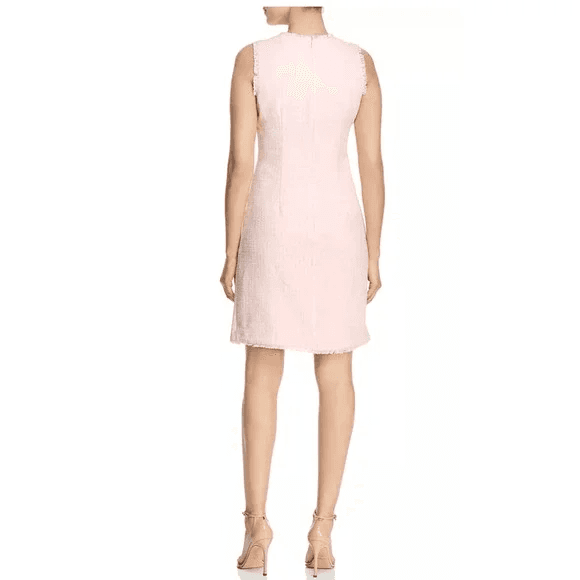 NWoT Karl Lagerfeld Tweed Sheath Dress Sleeveless V-Neck Pocket Pink Sz.12 - Thumbnail 7