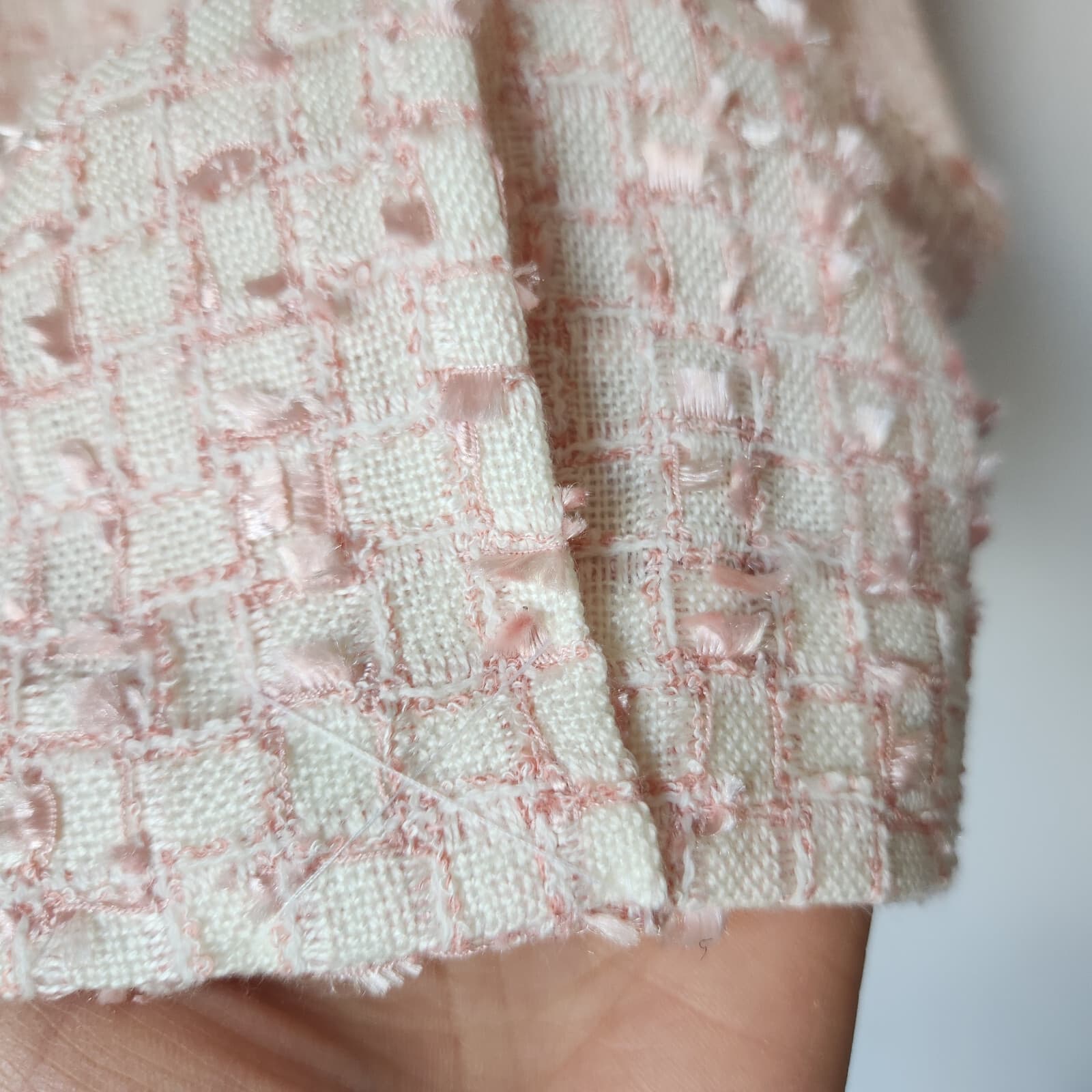 NWoT Karl Lagerfeld Tweed Sheath Dress Sleeveless V-Neck Pocket Pink Sz.12 - Thumbnail 11