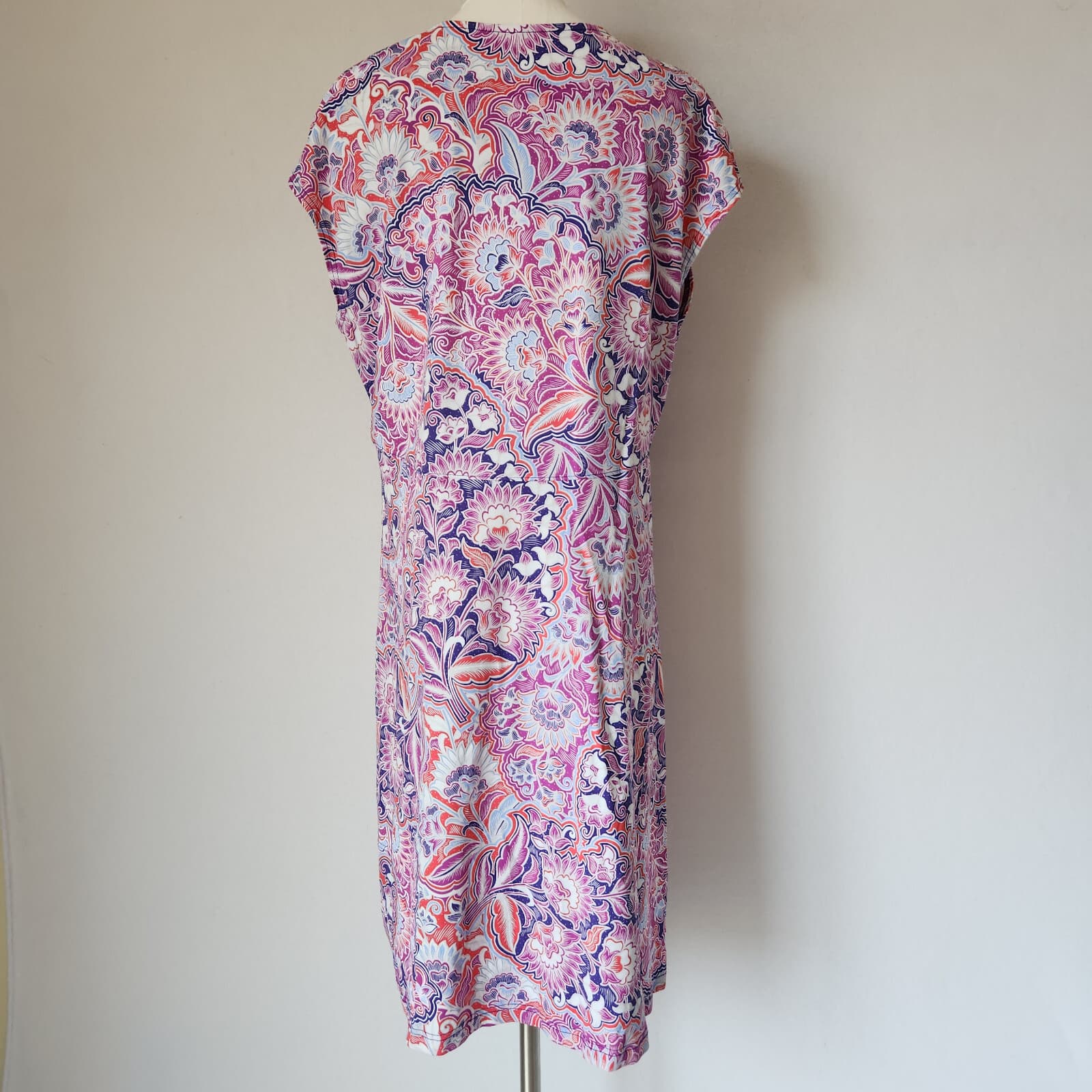 Title Nine Diamalete Floral Athletic Dress Cap Sleeve Zip-Pocket Pink Purple XL - Thumbnail 7
