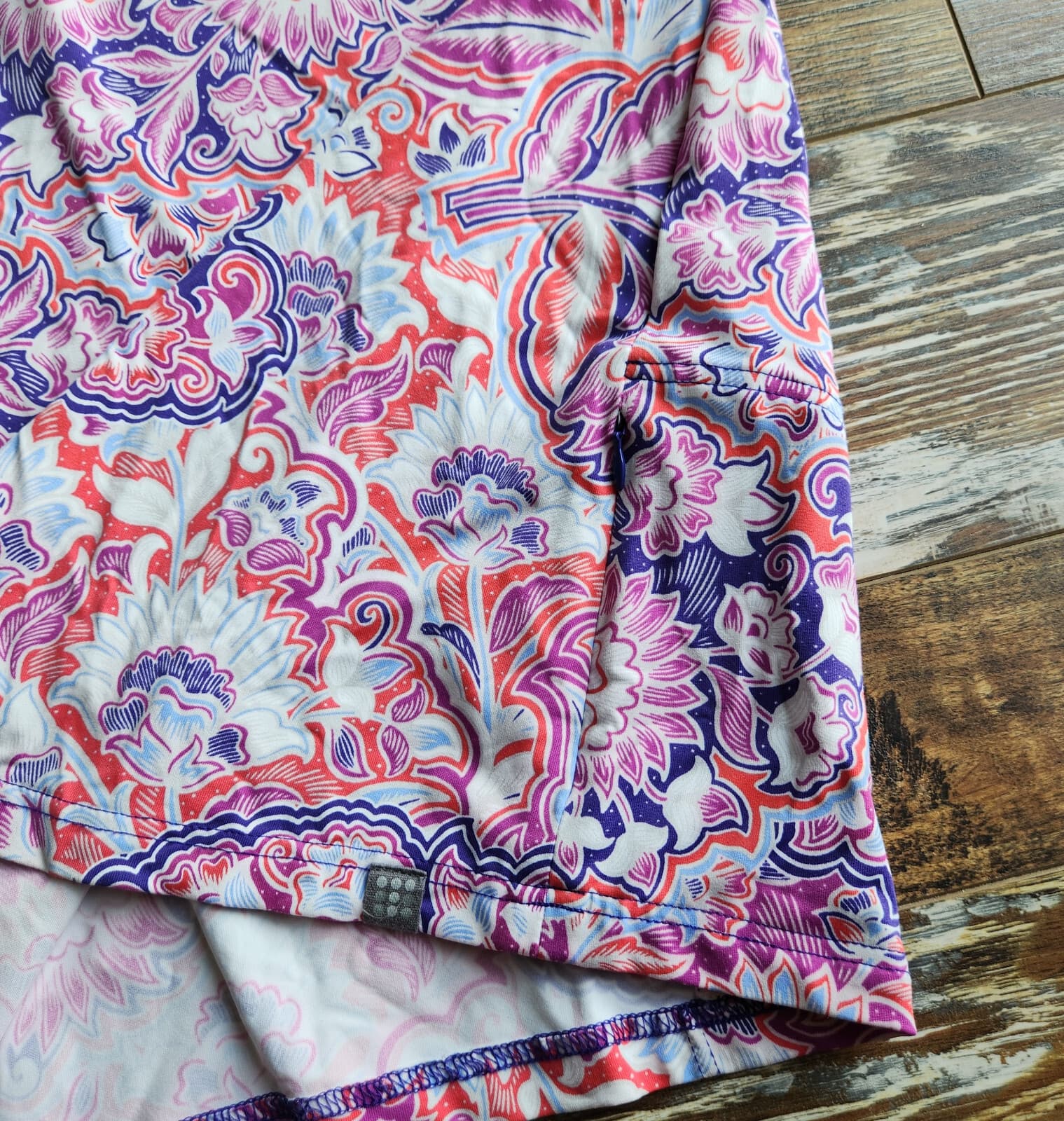 Title Nine Diamalete Floral Athletic Dress Cap Sleeve Zip-Pocket Pink Purple XL - Thumbnail 8