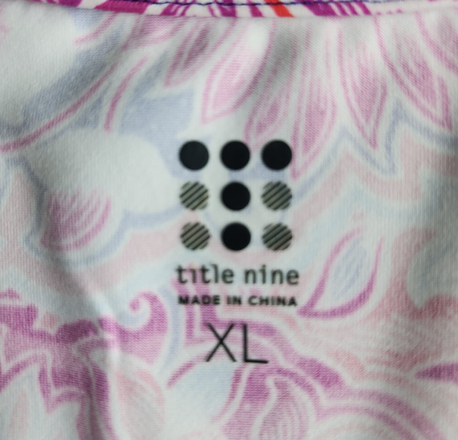 Title Nine Diamalete Floral Athletic Dress Cap Sleeve Zip-Pocket Pink Purple XL - Thumbnail 10