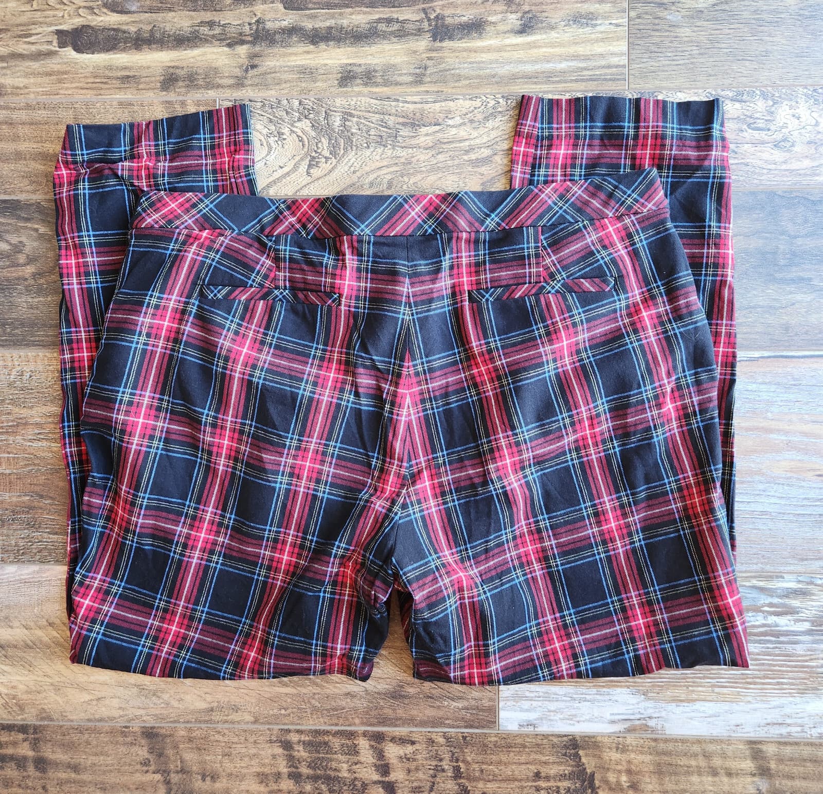 J.Jill Premium Bi-Stetch Plaid Tartan Ankle Pants Zip Pocket Multicolor Women 16 - Thumbnail 6