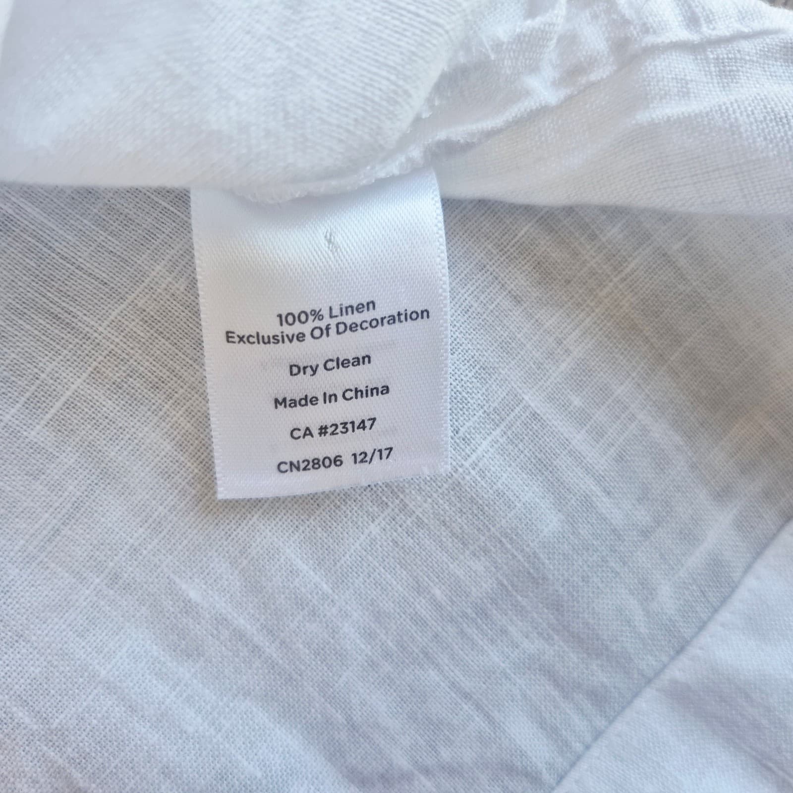 Talbots 100% Linen Fish Embroidered Beaded Tunic Blouse Bell Sleeve White Sz.MP - Thumbnail 12