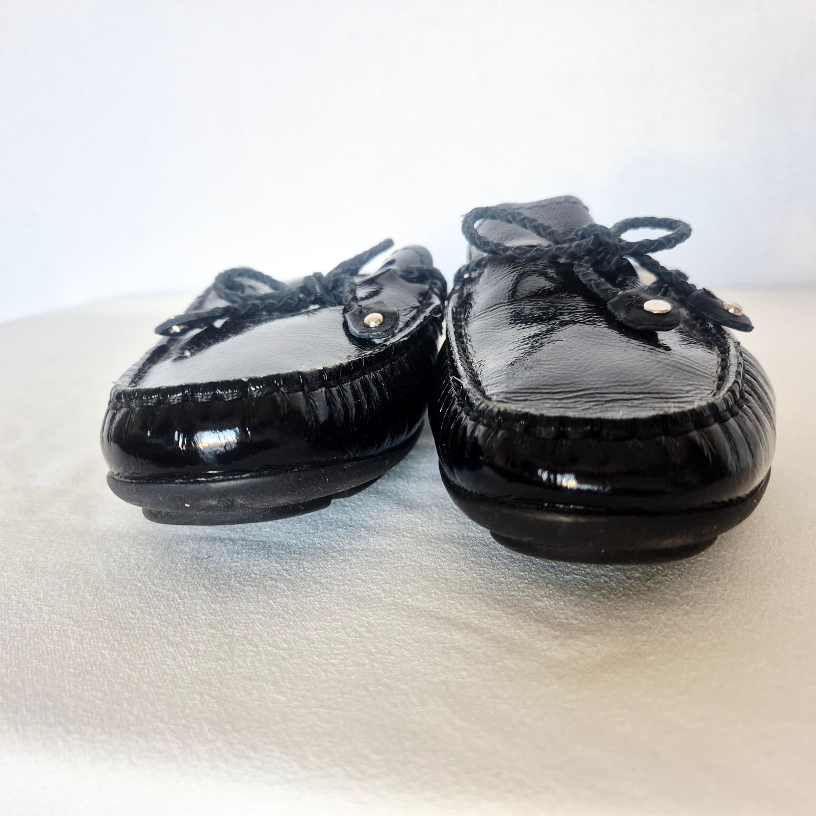 Marc Joseph New York Black Patent Leather Pacific Mule Braided-Bow Cushioned US7 - Thumbnail 6