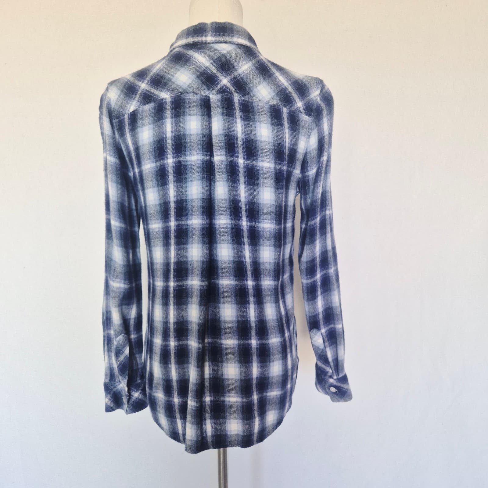 Rails Hunter Patriot Sky Plaid Flannel Button-Up Shirt Long Sleeve Pocket Size M - Thumbnail 5