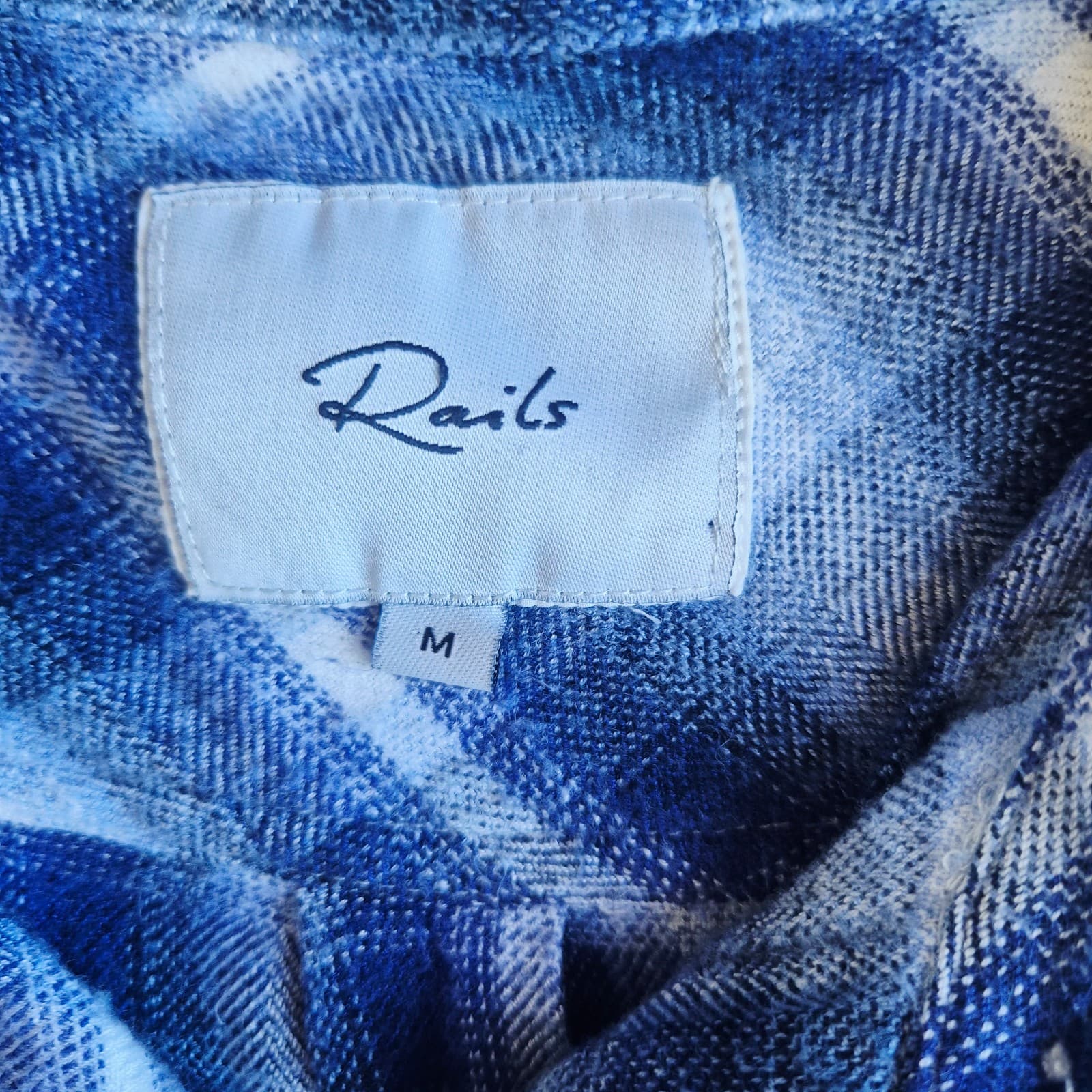 Rails Hunter Patriot Sky Plaid Flannel Button-Up Shirt Long Sleeve Pocket Size M - Thumbnail 6