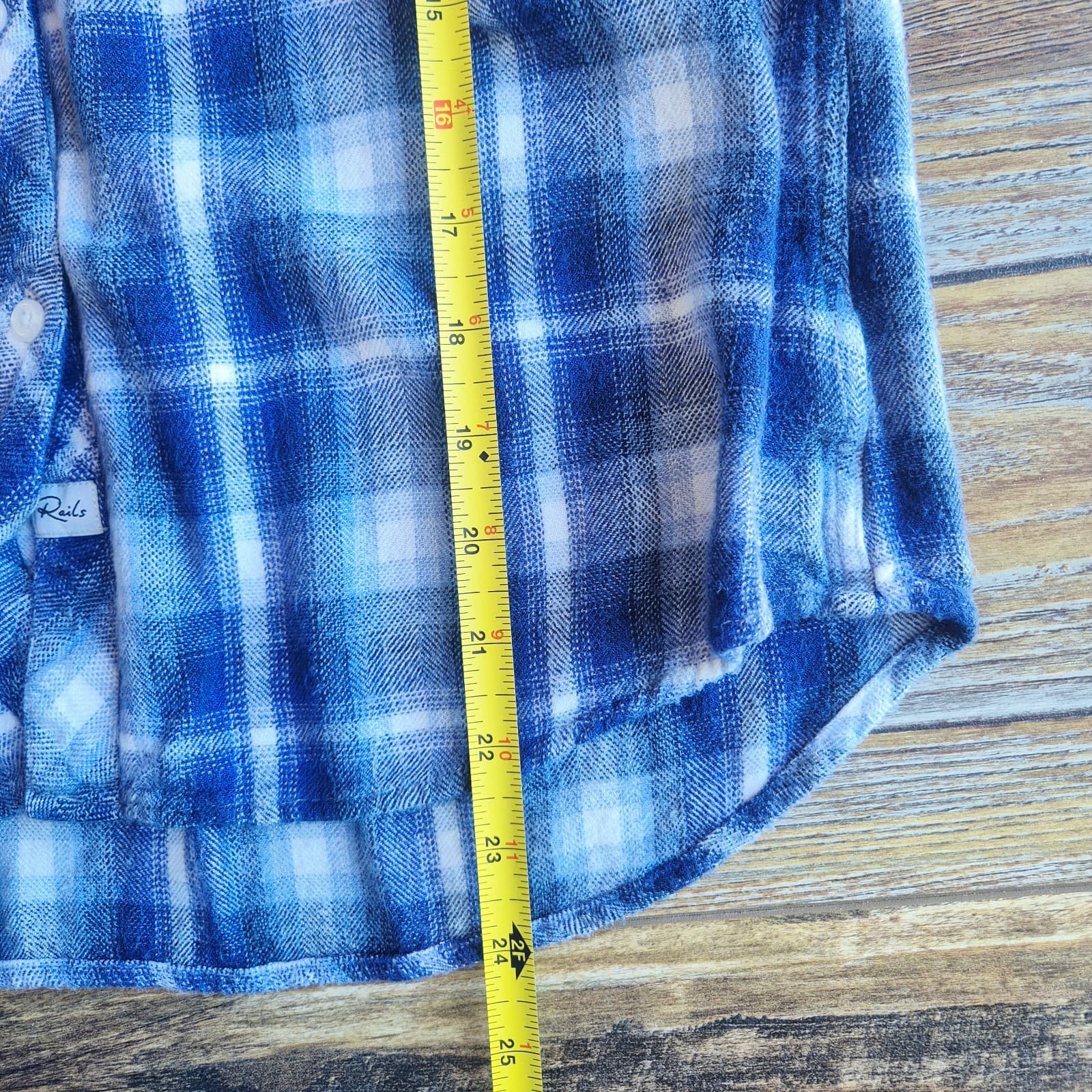 Rails Hunter Patriot Sky Plaid Flannel Button-Up Shirt Long Sleeve Pocket Size M - Thumbnail 11