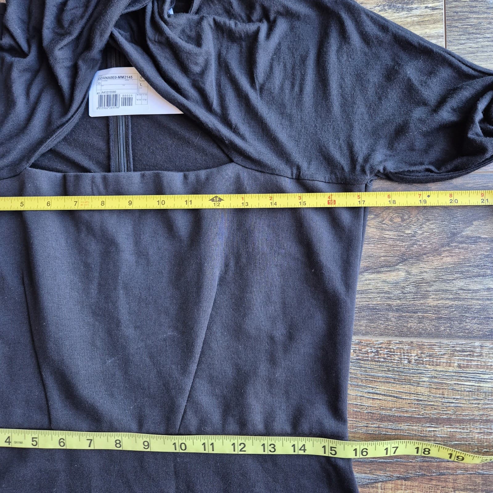 NWT Missoni Cut-Out Turtle-Neck Mini Dress Long Sleeve Cotton Blend Black Sz.L - Thumbnail 13