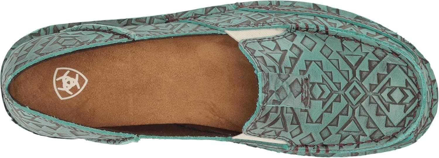 Ariat Women's 10B Western Cruiser Shoes Comfort Leather Turquoise Blanket Emboss - Thumbnail 3