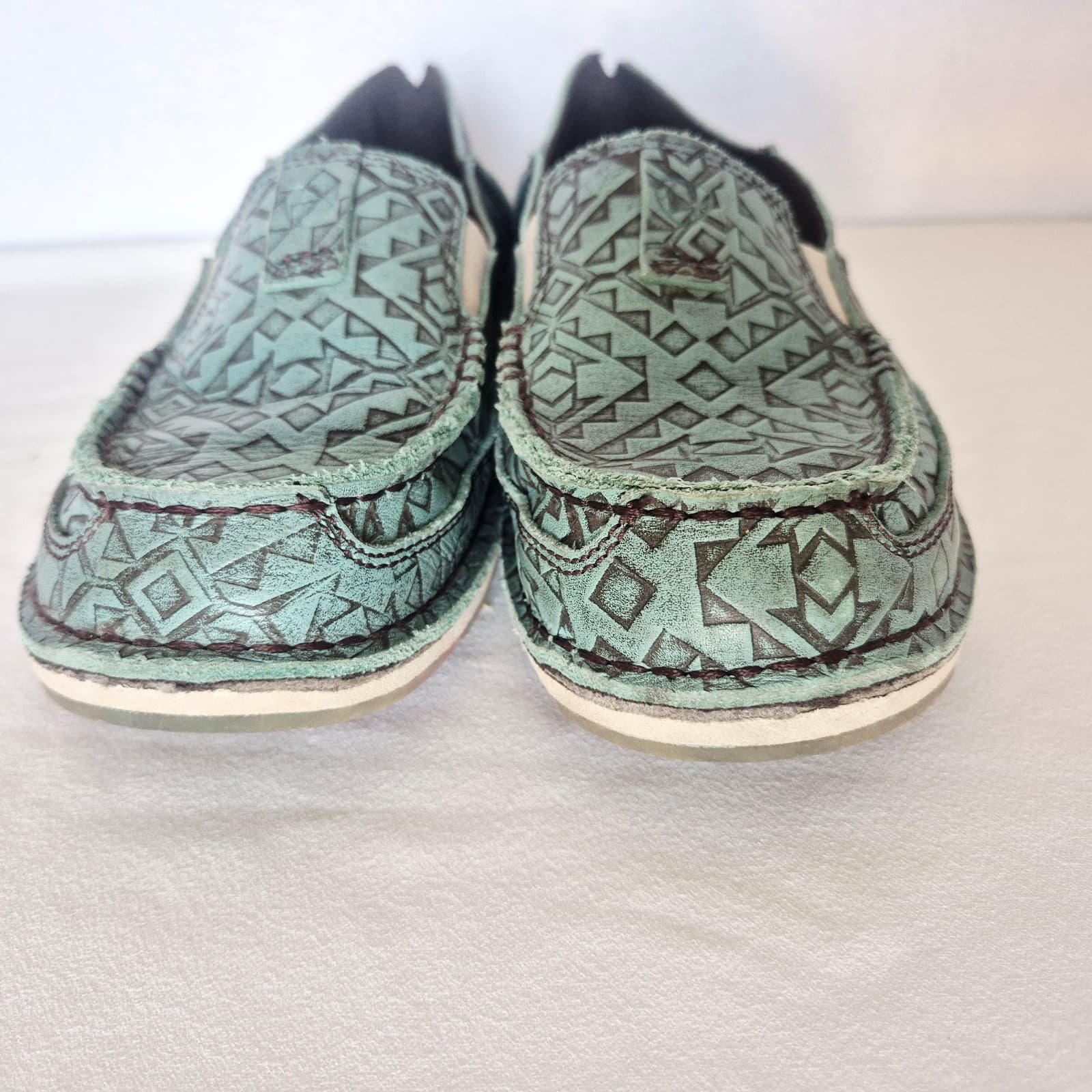 Ariat Women's 10B Western Cruiser Shoes Comfort Leather Turquoise Blanket Emboss - Thumbnail 11