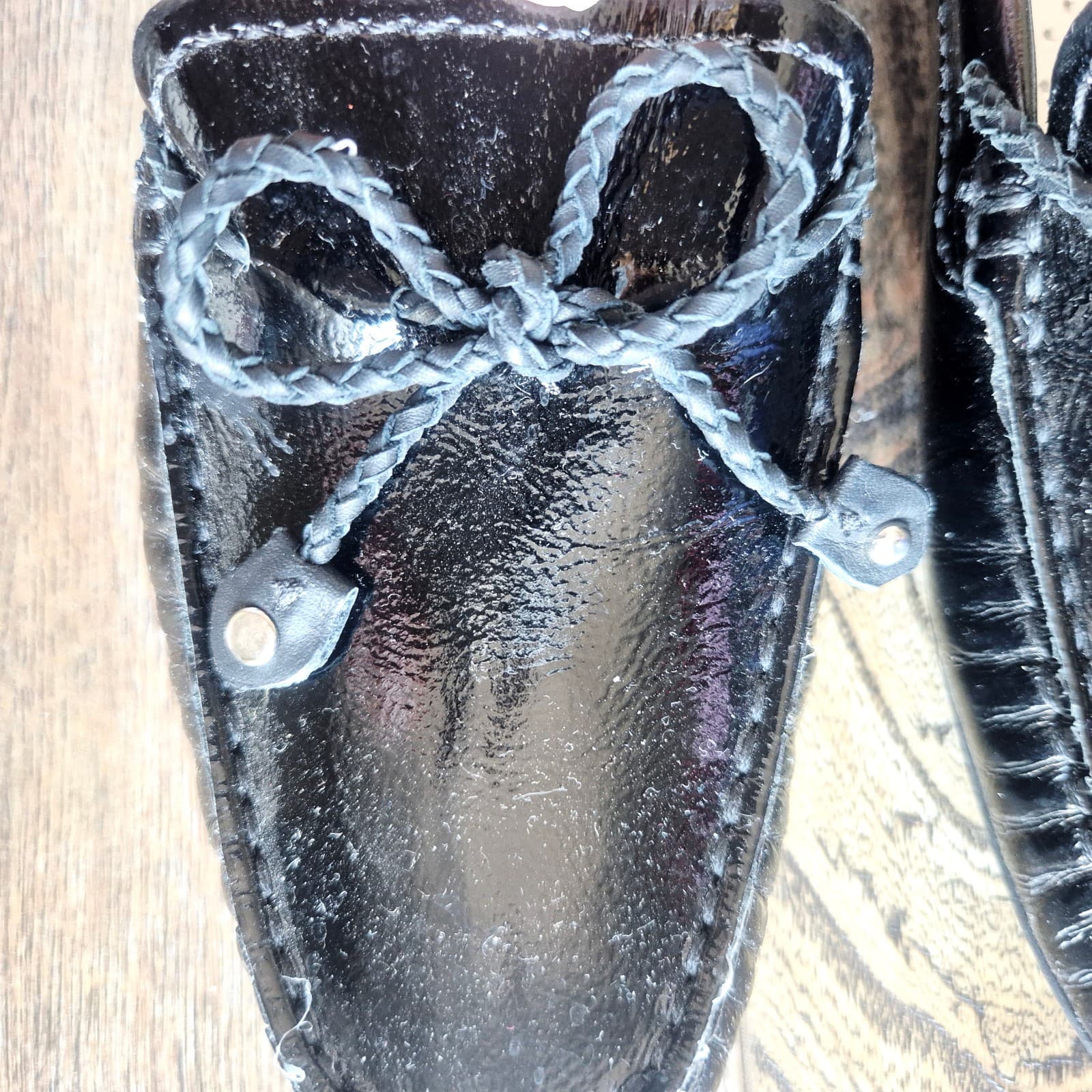Marc Joseph New York Black Patent Leather Pacific Mule Braided-Bow Cushioned US7 - Thumbnail 7