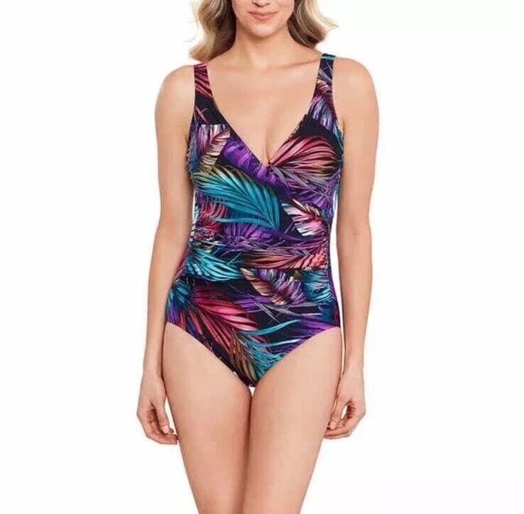 Miradonna by Miraclesuit Palms Multi Tummy Control One Piece Swimsuit Women's 14 - Thumbnail 2
