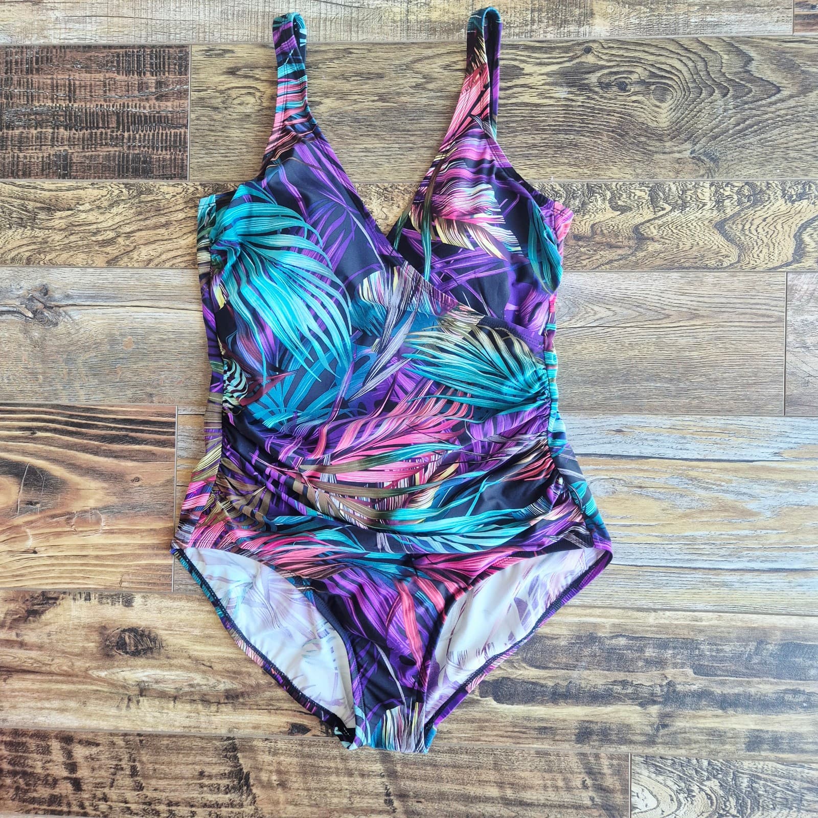 Miradonna by Miraclesuit Palms Multi Tummy Control One Piece Swimsuit Women's 14 - Thumbnail 4