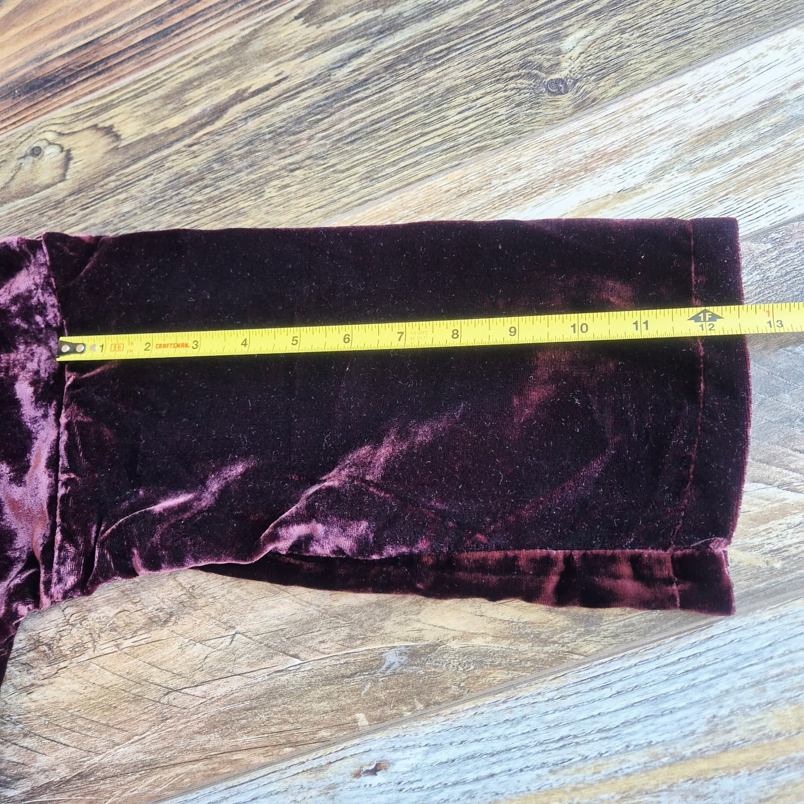 Soft Surroundings Floral Embroidered Velvet Tunic Blouse Pocket Burgundy Size M - Thumbnail 9