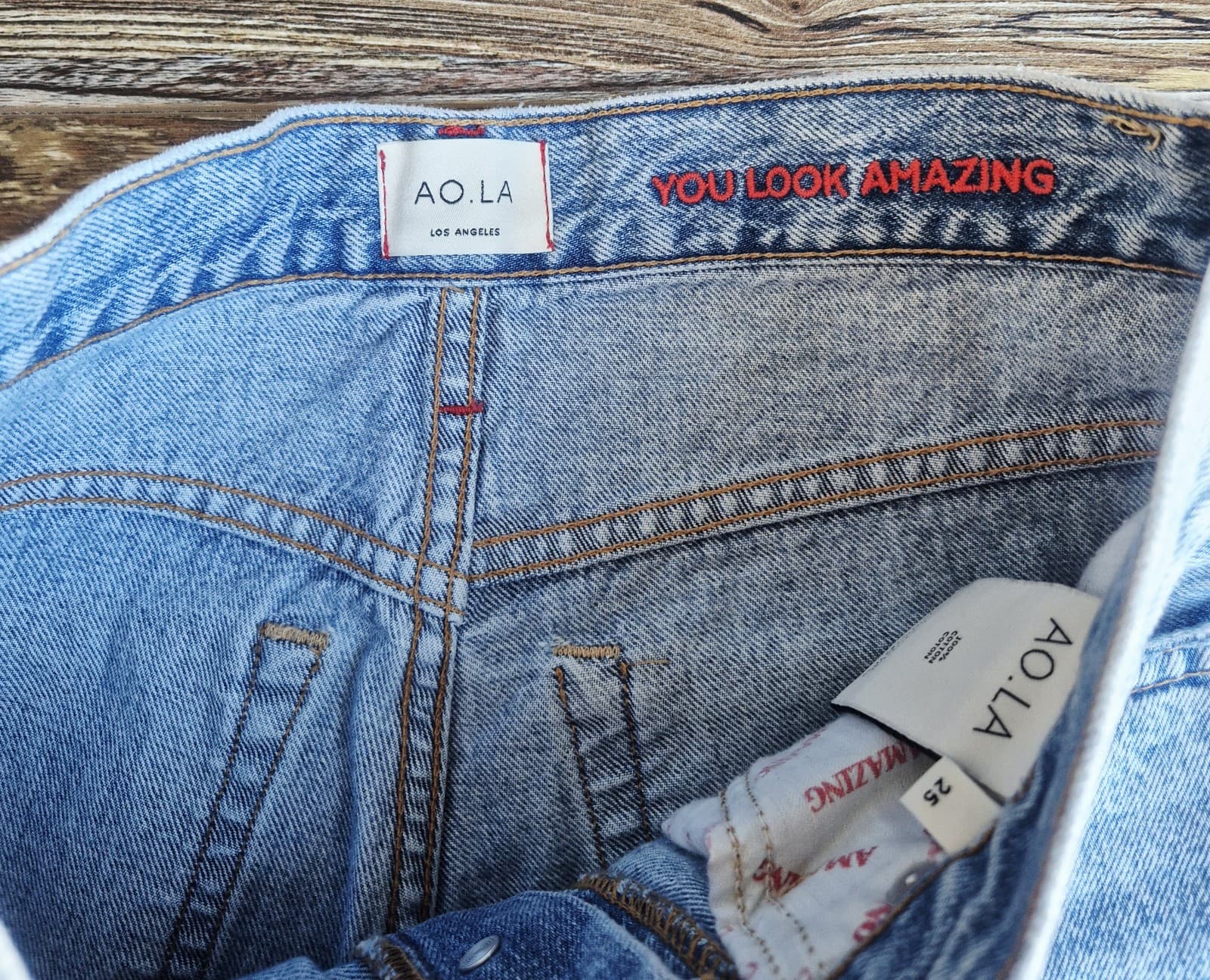AO.LA Alice+Olivia Amazing High Rise Slim Girlfriend Jeans Frayed Light Wash 25 - Thumbnail 7