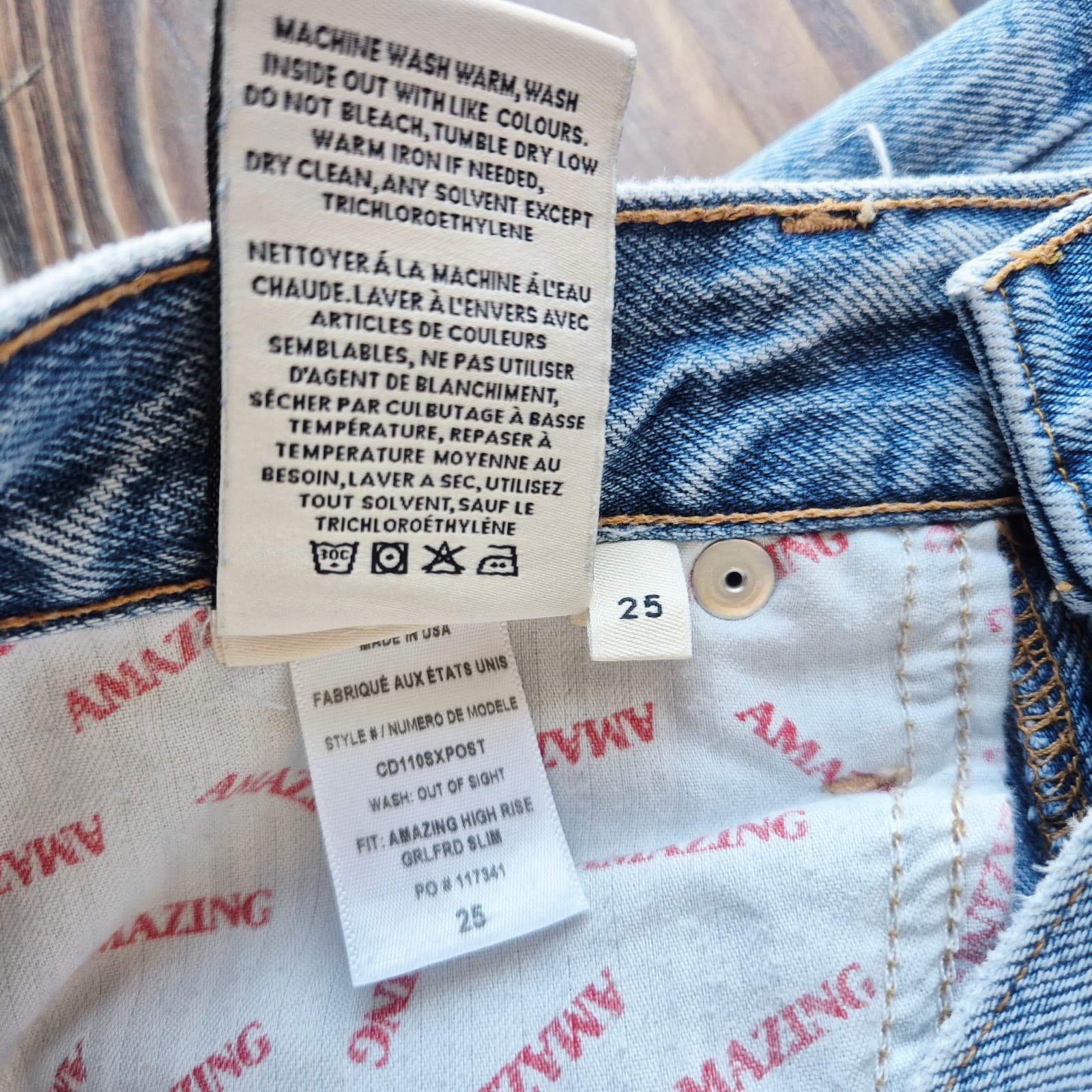 AO.LA Alice+Olivia Amazing High Rise Slim Girlfriend Jeans Frayed Light Wash 25 - Thumbnail 9