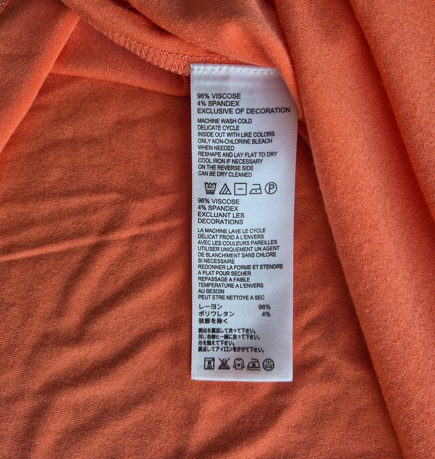 Tommy Bahama Beaded Neck-Line Beach Resort Midi Dress Stretch Jersey Orange Sz.L - Thumbnail 8