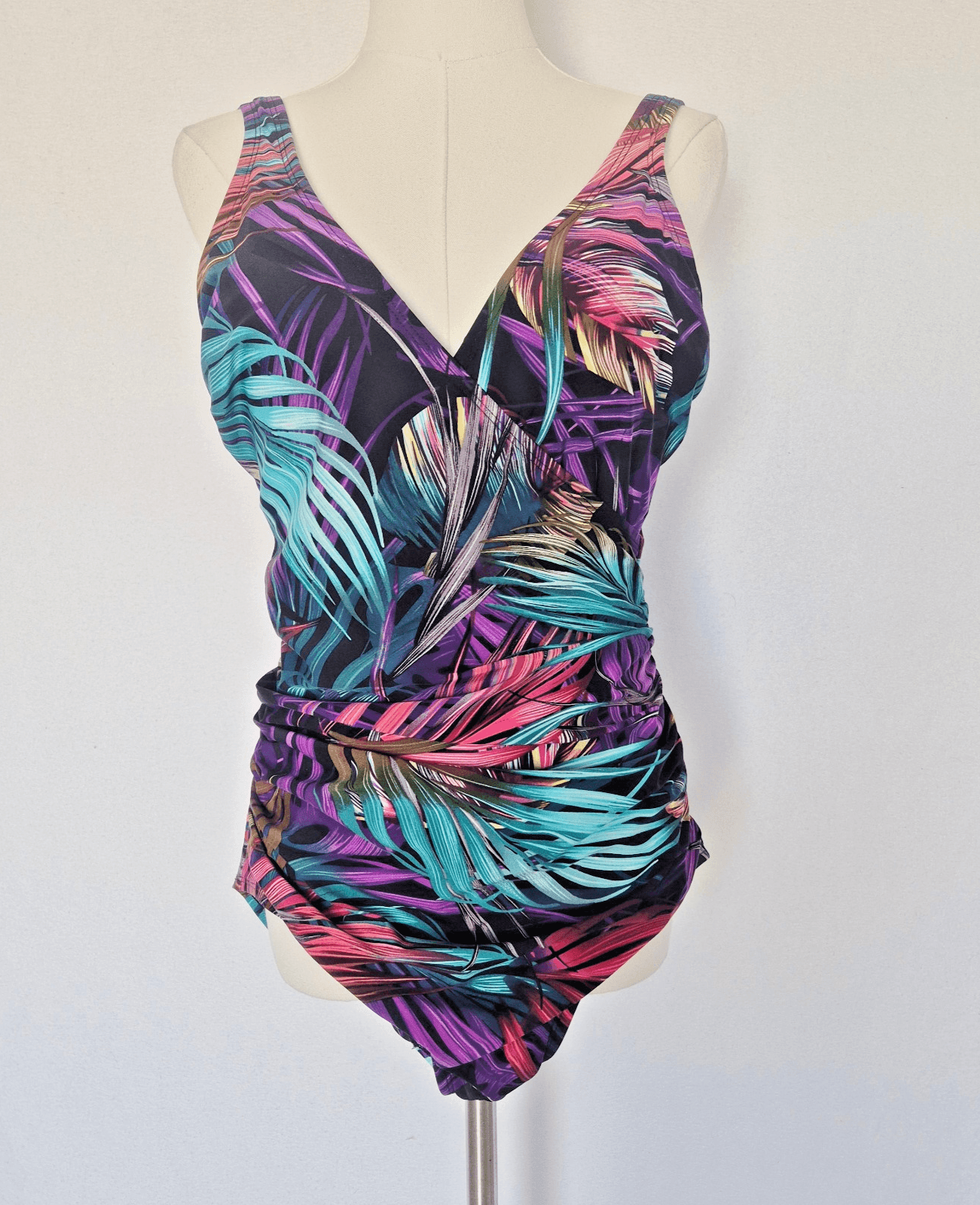 Miradonna by Miraclesuit Palms Multi Tummy Control One Piece Swimsuit Women's 14 - Thumbnail 3