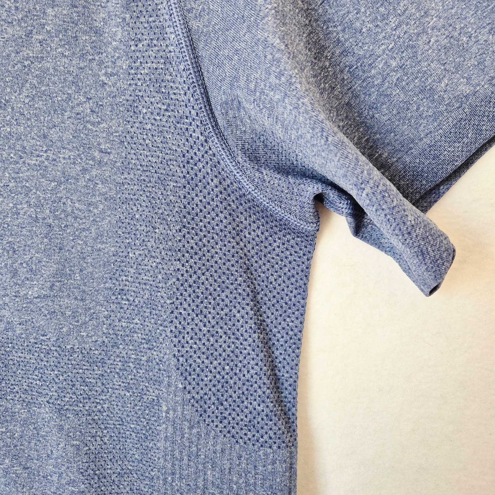 Lululemon Metal Vent Tech Short Sleeve Polo Shirt Mesh Breathable Blue Men's L - Thumbnail 5