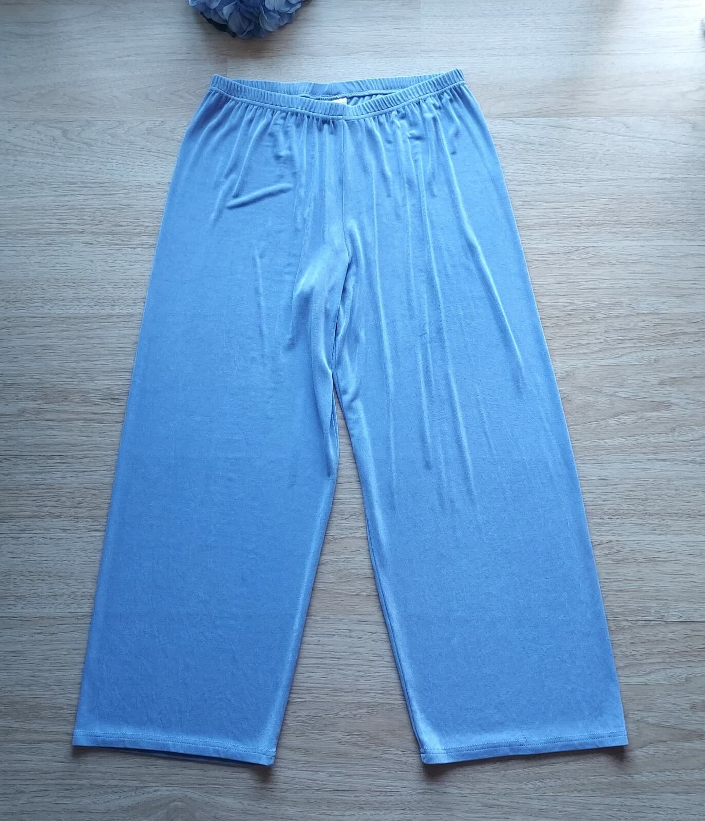Vintage Norm Thompson 2-Piece Set Slinky Knit Top Pant Blue Sz.2X,XL Made in USA - Thumbnail 5
