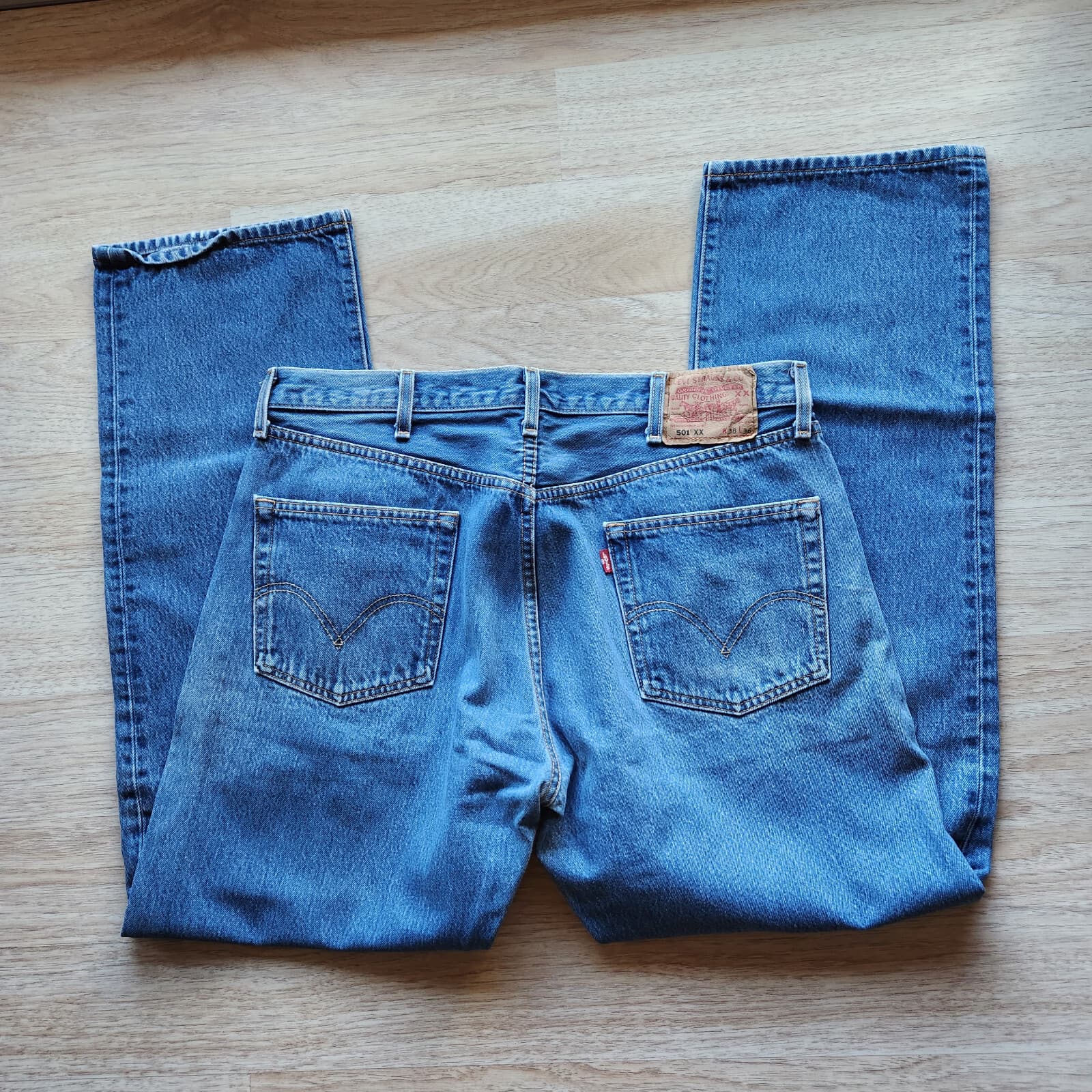 Levi's 501XX 2003 Straight Leg Jeans Button Fly Blue 100% Cotton Men Sz.38 - Thumbnail 5