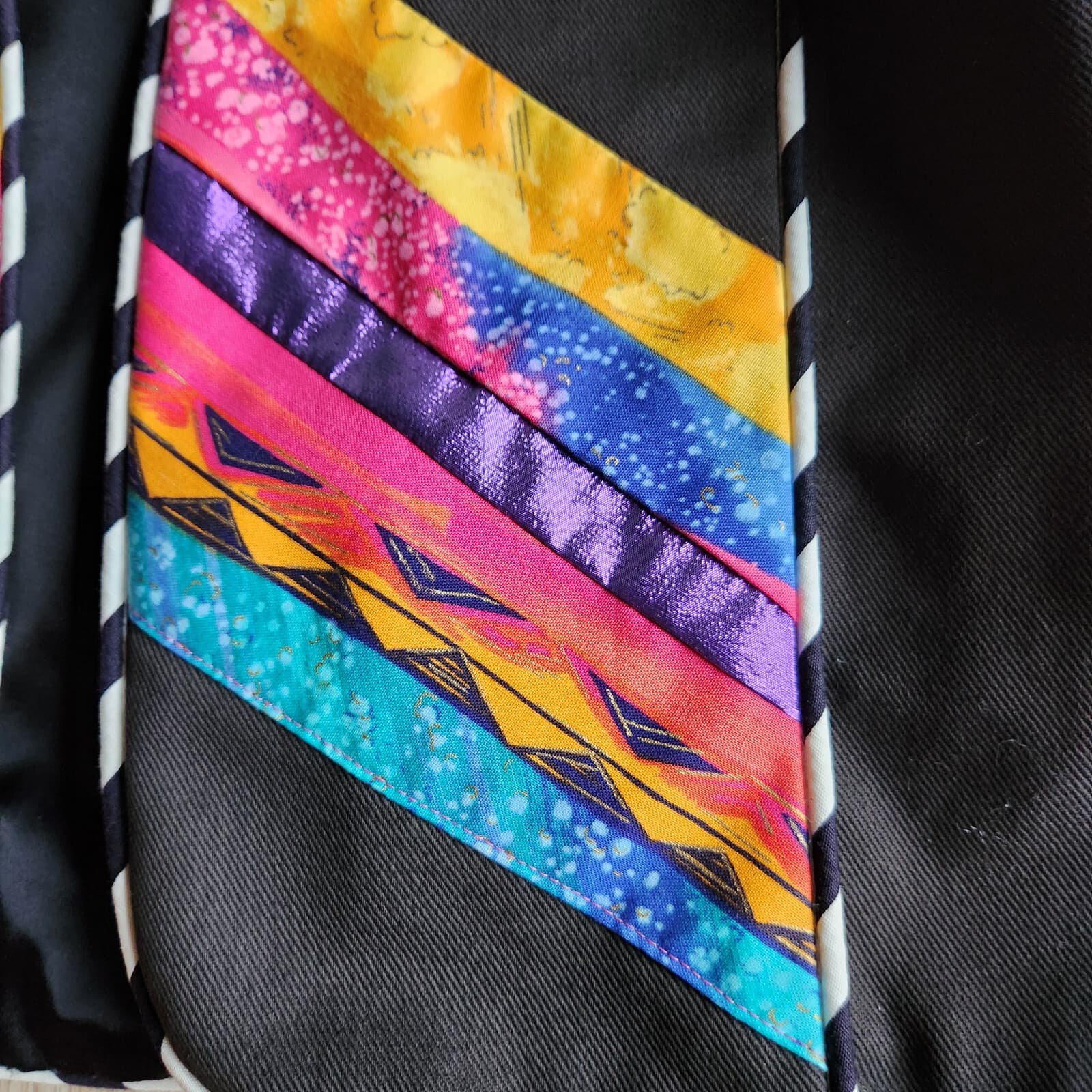 Vintage Marie Made in USA Southwest Bolero Jacket Short Sleeve Colorful Stripe M - Thumbnail 9