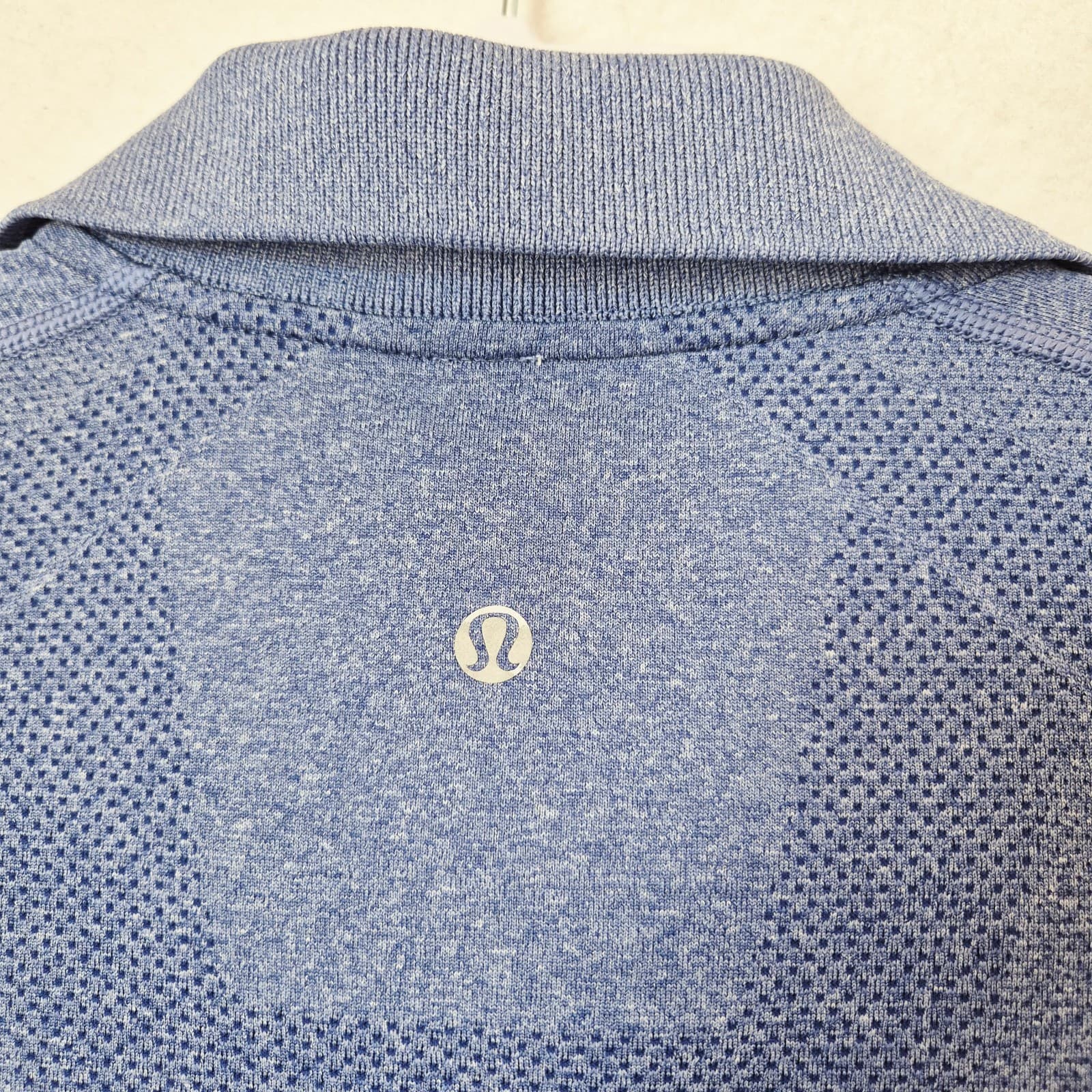 Lululemon Metal Vent Tech Short Sleeve Polo Shirt Mesh Breathable Blue Men's L - Thumbnail 7
