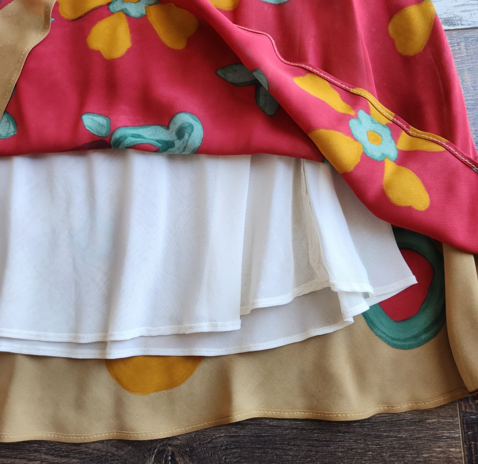 Vintage Y2K Tessuto USA Made Rayon Chiffon Maxi Dress Sleeveless Multicolor Sz.P - Thumbnail 10