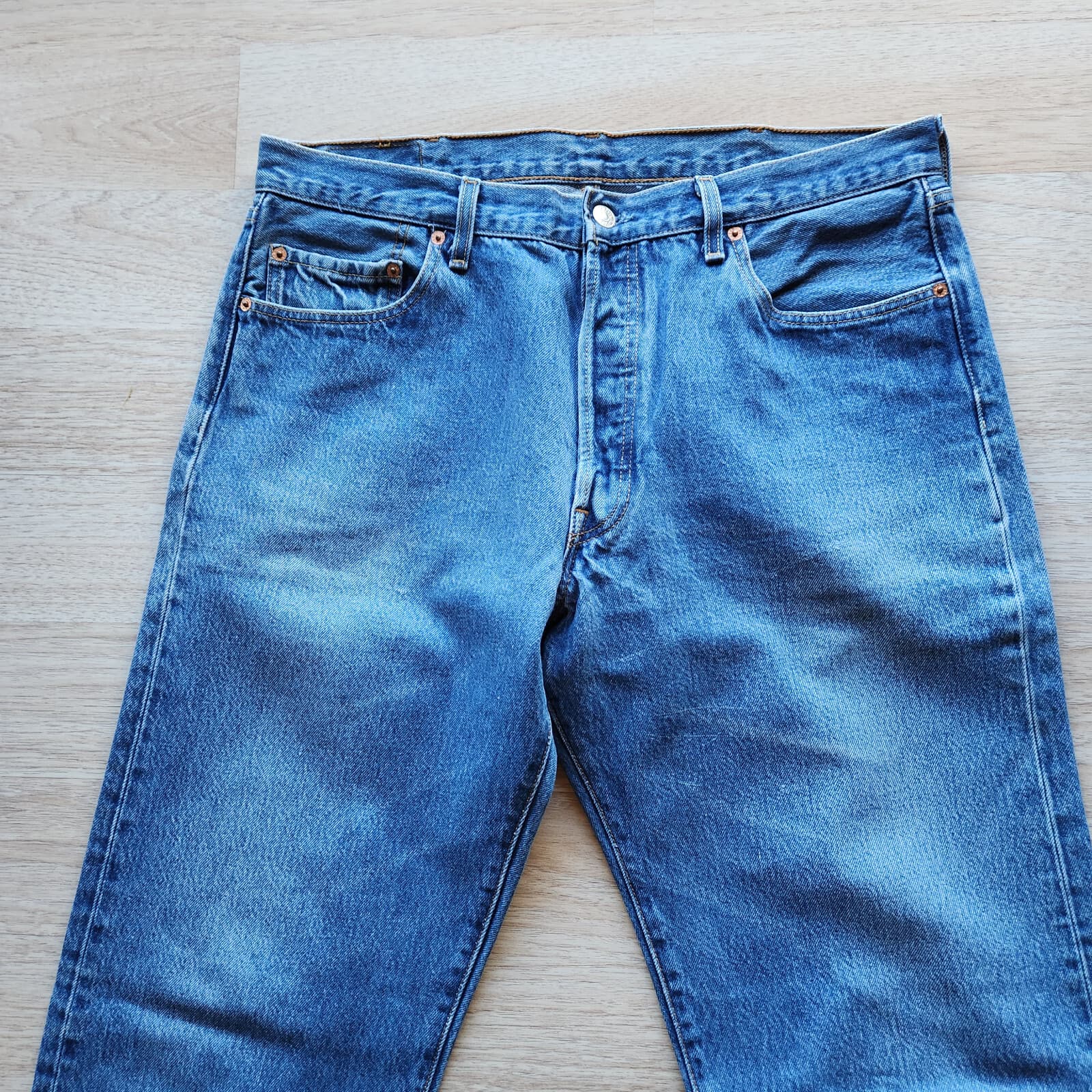 Levi's 501XX 2003 Straight Leg Jeans Button Fly Blue 100% Cotton Men Sz.38 - Thumbnail 2