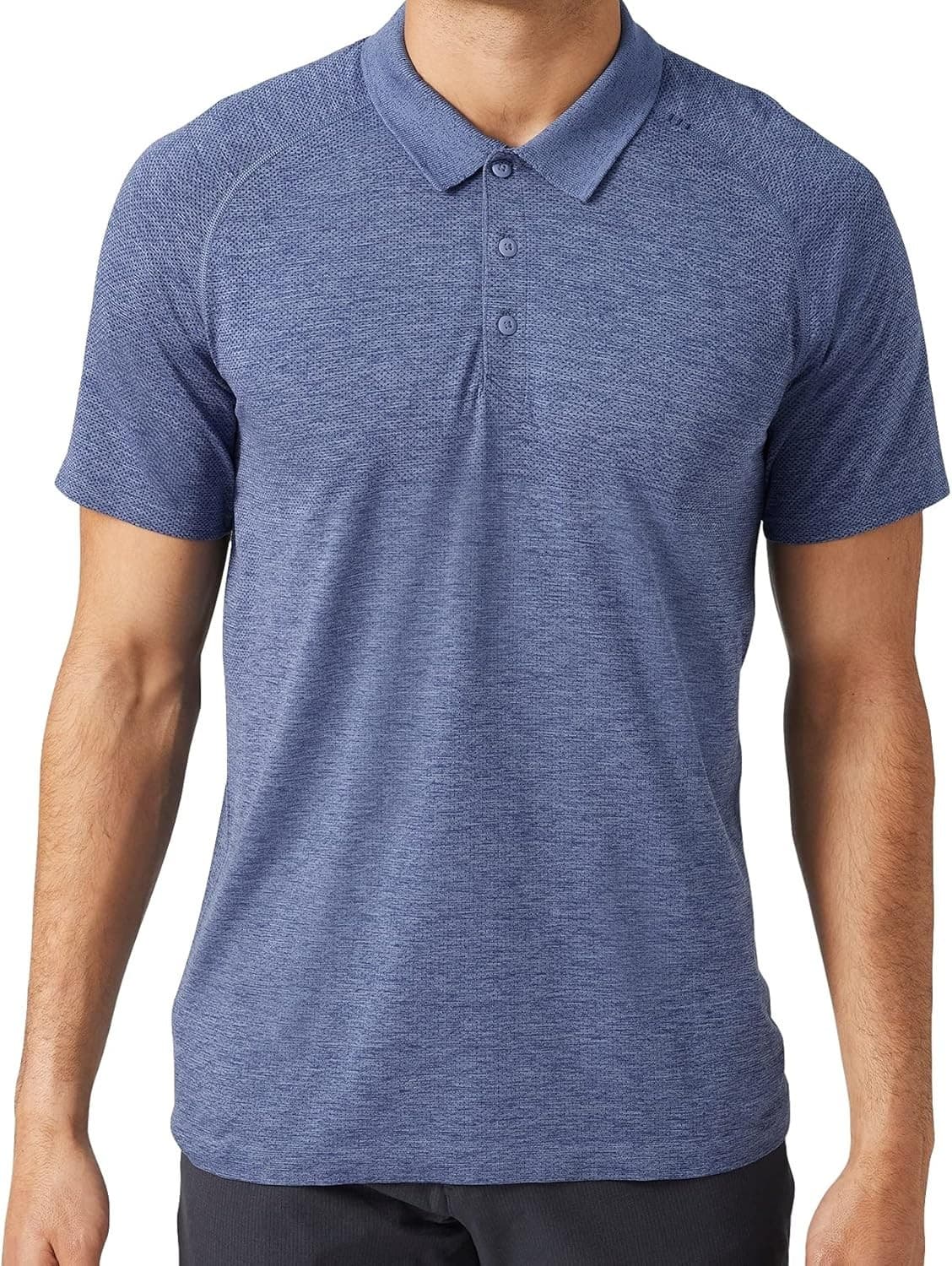 Lululemon Metal Vent Tech Short Sleeve Polo Shirt Mesh Breathable Blue Men's L - Thumbnail 2