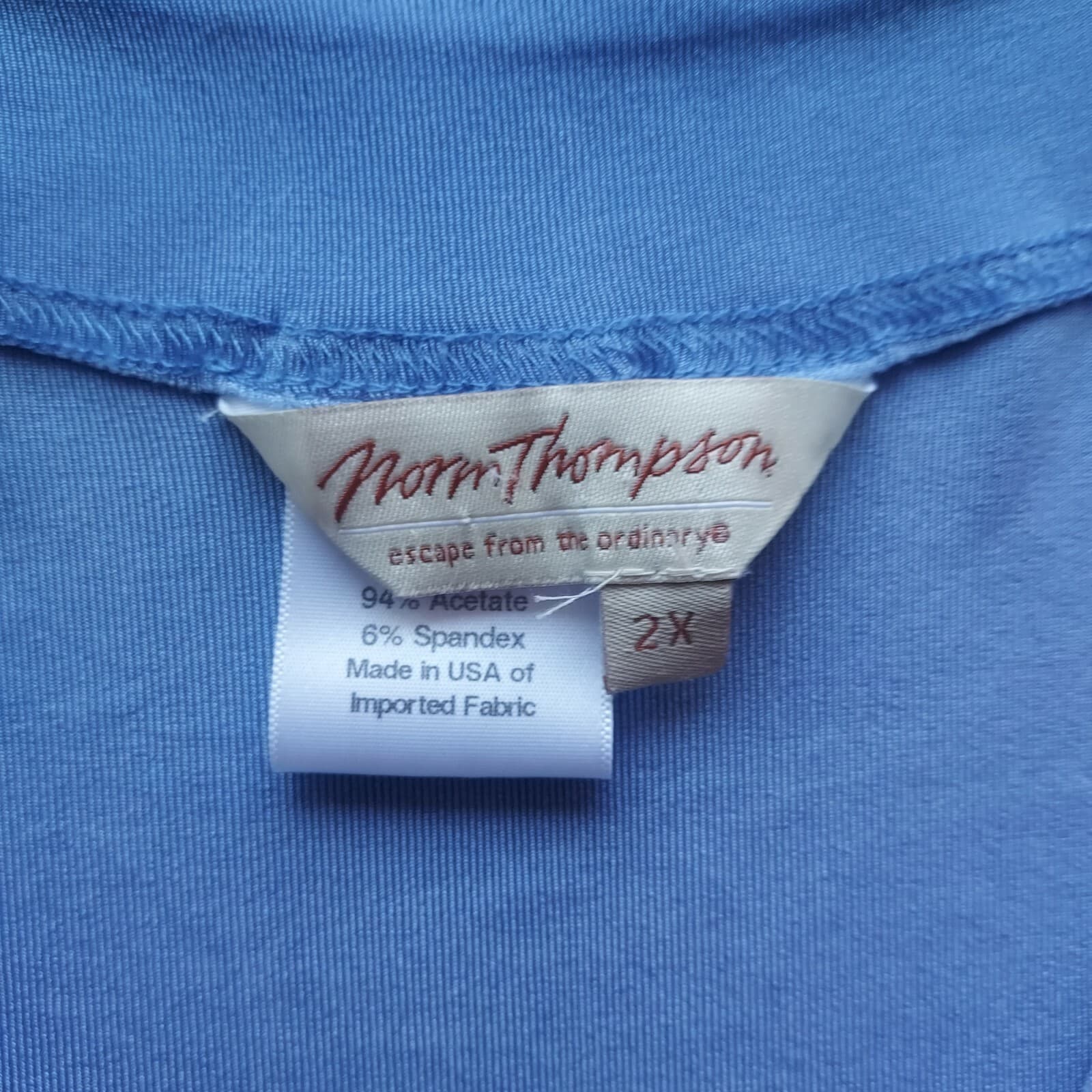 Vintage Norm Thompson 2-Piece Set Slinky Knit Top Pant Blue Sz.2X,XL Made in USA - Thumbnail 7