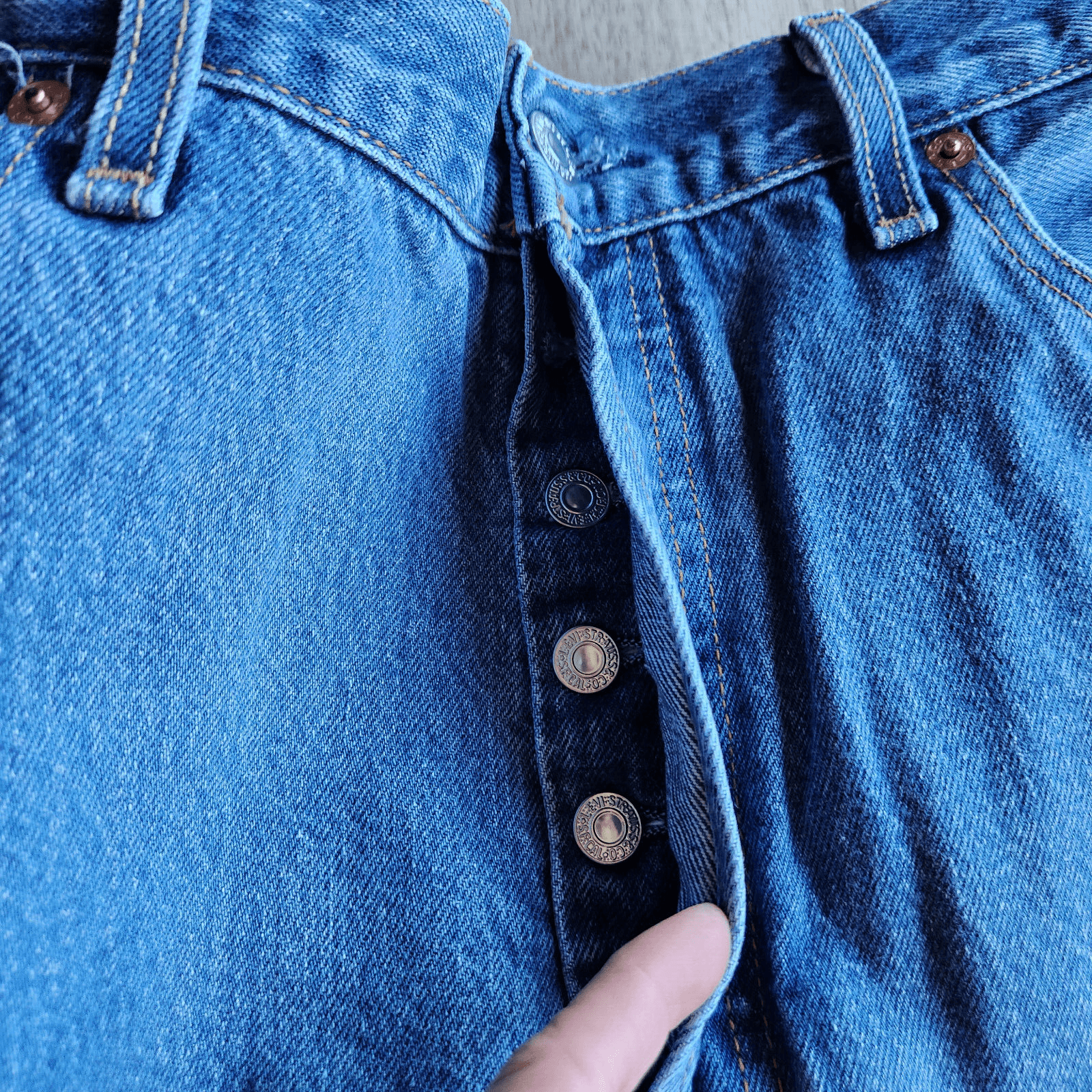 Levi's 501XX 2003 Straight Leg Jeans Button Fly Blue 100% Cotton Men Sz.38 - Thumbnail 3