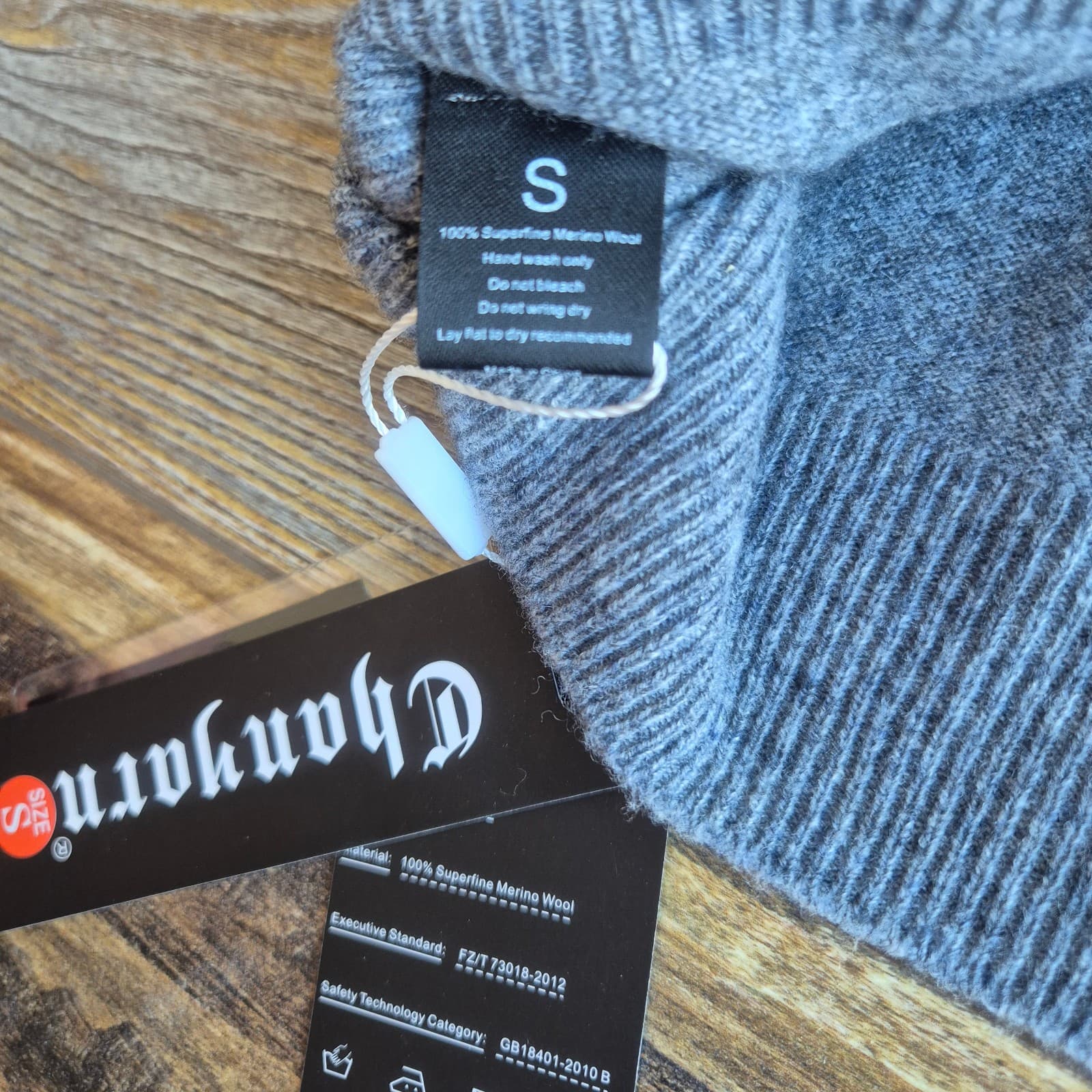 NWT Chanyarn 100% Superfine Merino Wool Turtleneck Sweater Grey Women's Small - Thumbnail 8