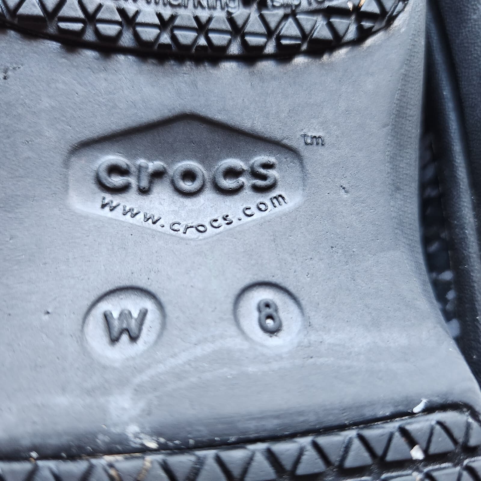 Crocs Neria Pro II Dual Comfort Graphic Slip Resistant Clogs Black Women's US8 - Thumbnail 7